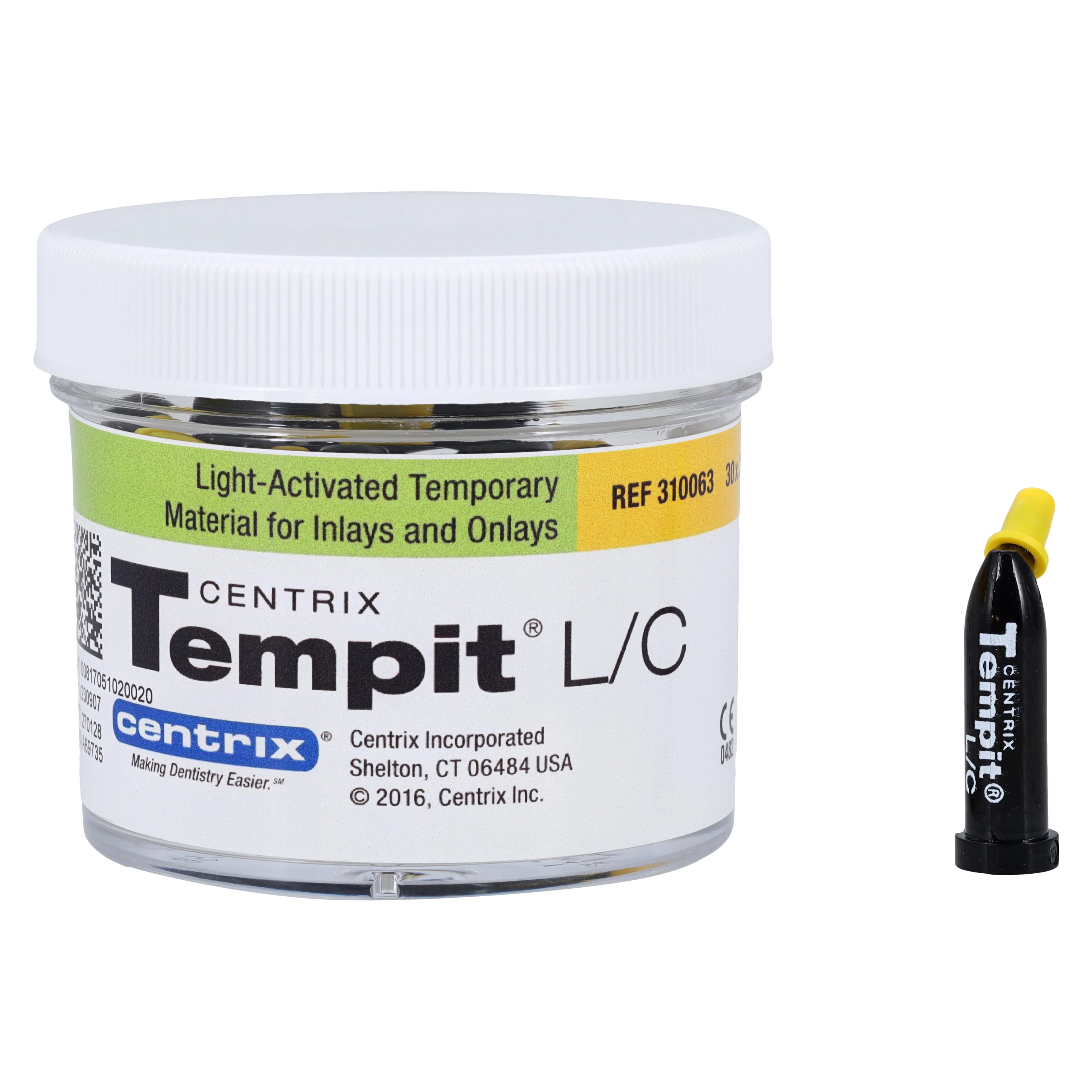 Tempit L/C Light-Activated Temporary Filling Material, Prefilled Tips, 0.25 g, Translucent, 30/Jar, 310063 thumbnail 2