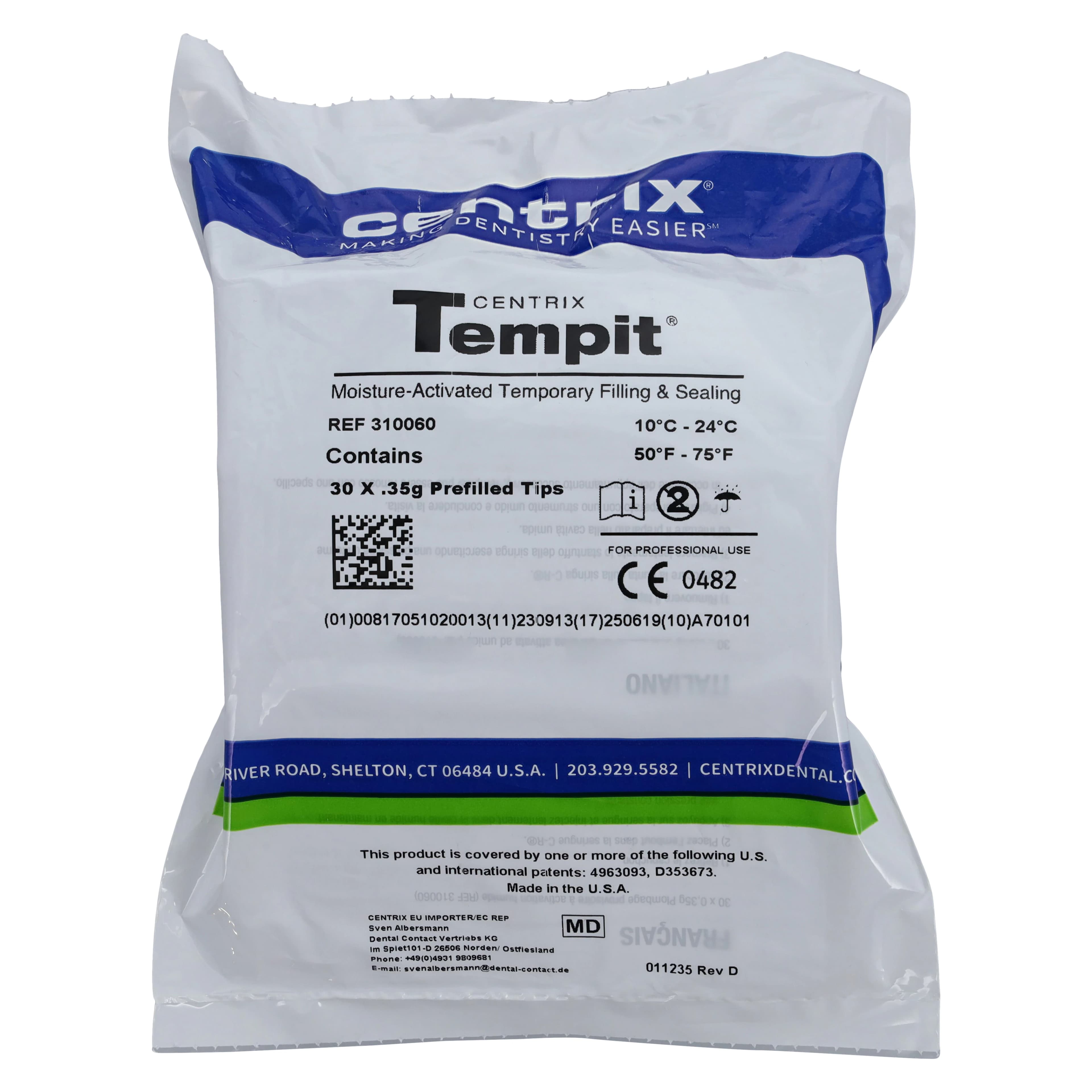 Tempit Temporary Filling Material, Pre-Filled Tips, 0.35 g, Medium Viscosity, 30/Pk, 310060 thumbnail 4