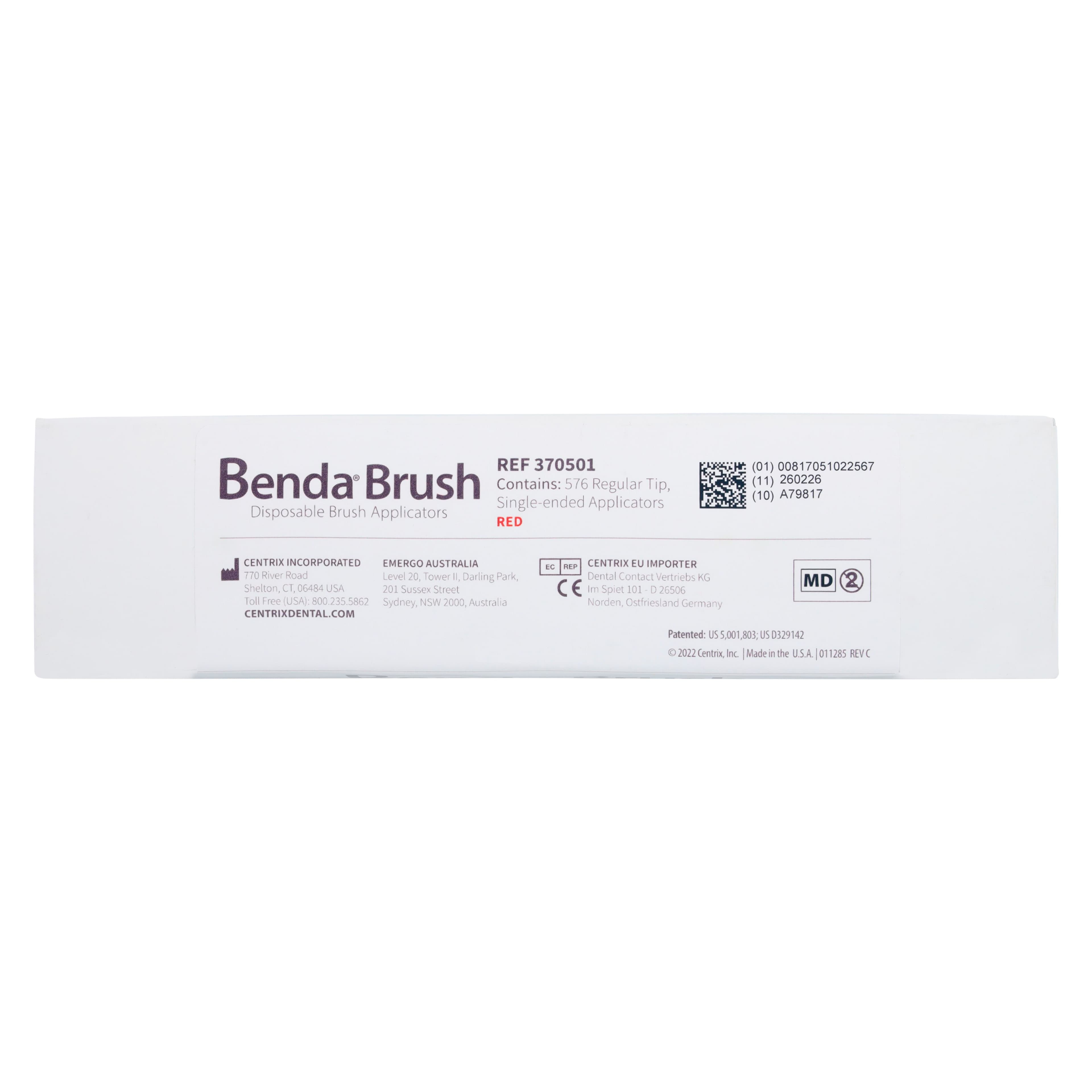 Centrix Benda Brush Disposable Applicator, Regular Point, Red Handle, Black Bristles, 576/Box, 370501 thumbnail 4
