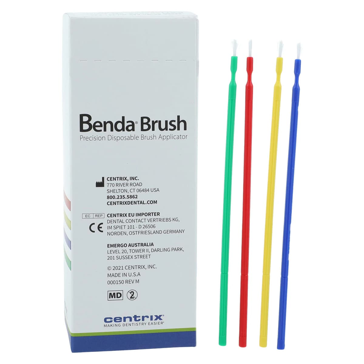 Benda Brush Mini Applicator, Fine Point, Assorted Colors, White Bristles, Single-Ended, 144/Box, 370111 thumbnail 2