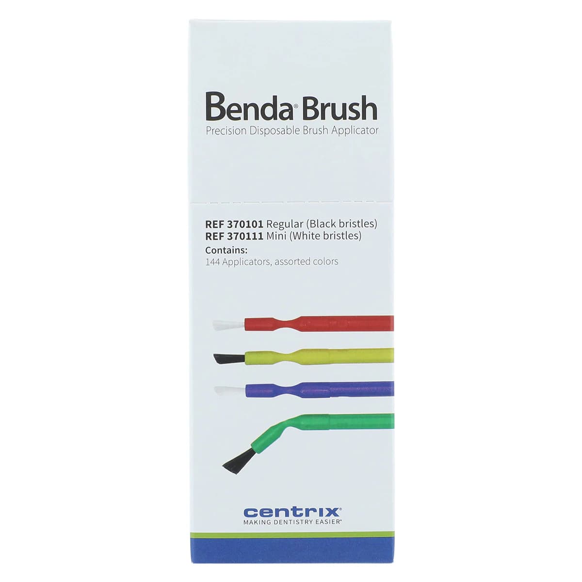 Benda Brush Mini Applicator, Fine Point, Assorted Colors, White Bristles, Single-Ended, 144/Box, 370111 thumbnail 5
