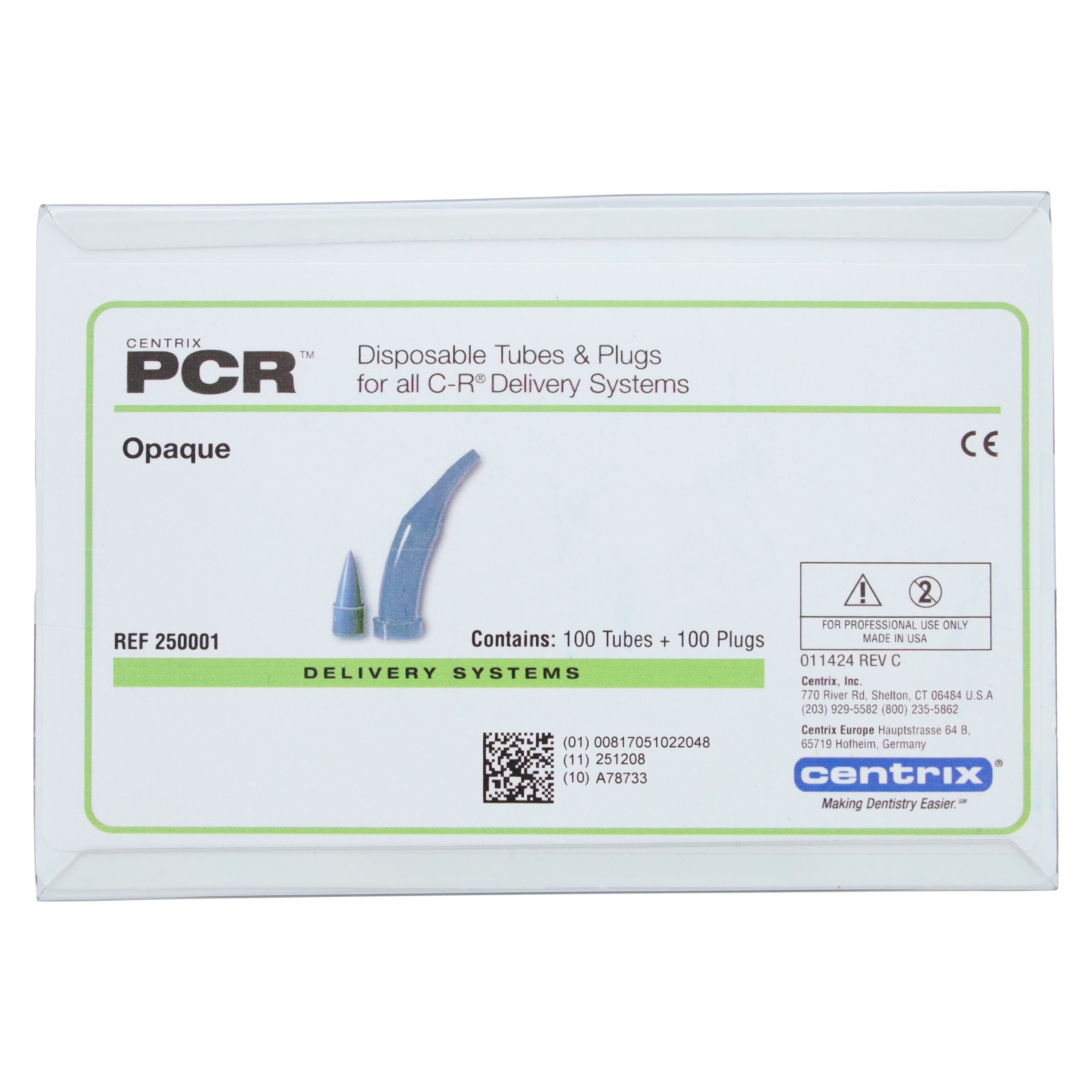 Centrix AccuDose PCR C-R Tubes and Plugs, Opaque, Medium Viscosity, 100/Pk, 250001 thumbnail 2