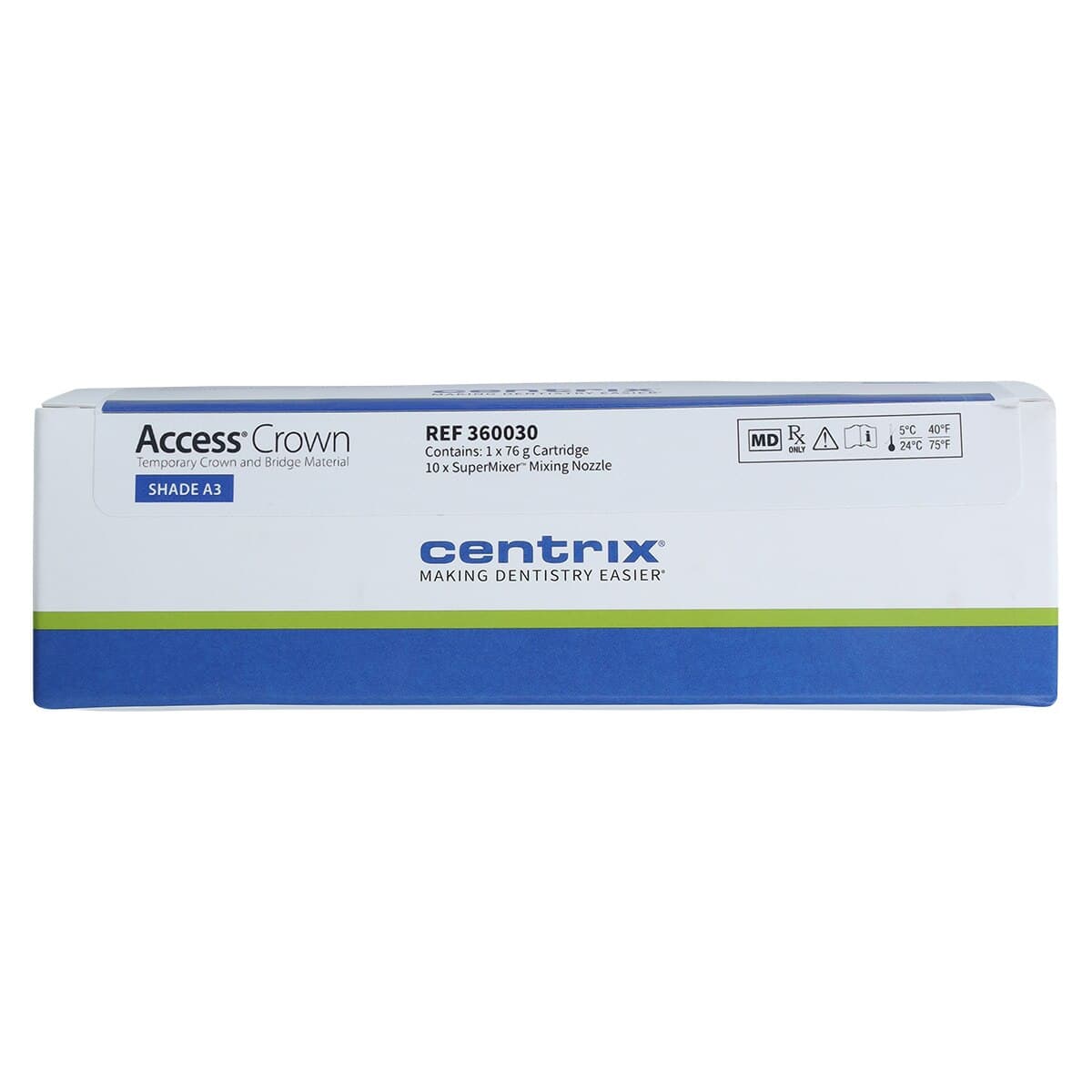 Access Crown® Temporary Crown and Bridge Material, Bis-Acryl, Shade A3, 76g Cartridge Refill with 10 SuperMixer™ Nozzles, 360030 thumbnail 8