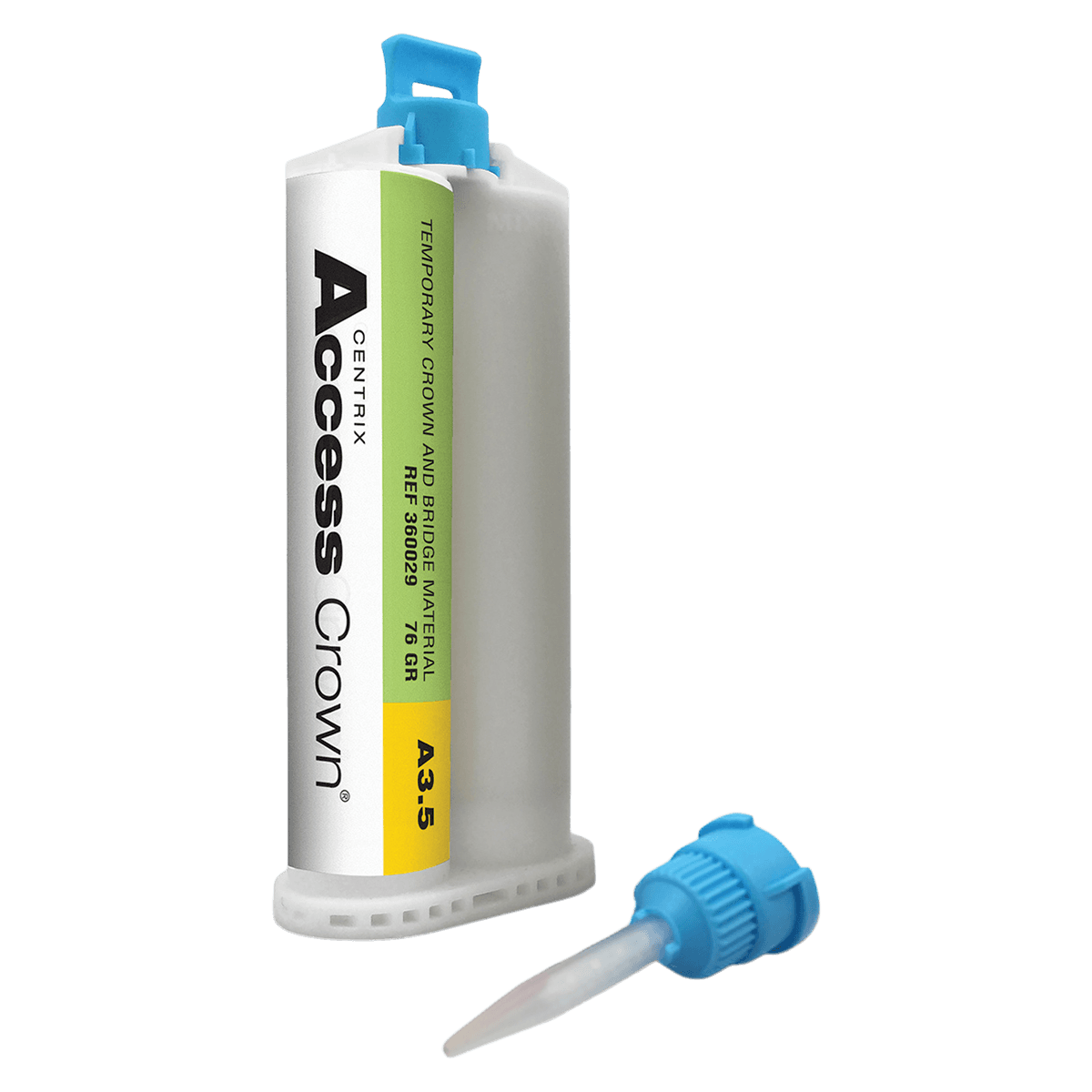 Access Crown® Temporary Crown and Bridge Material, Bis-Acryl, Shade A3, 76g Cartridge Refill with 10 SuperMixer™ Nozzles, 360030 thumbnail 2