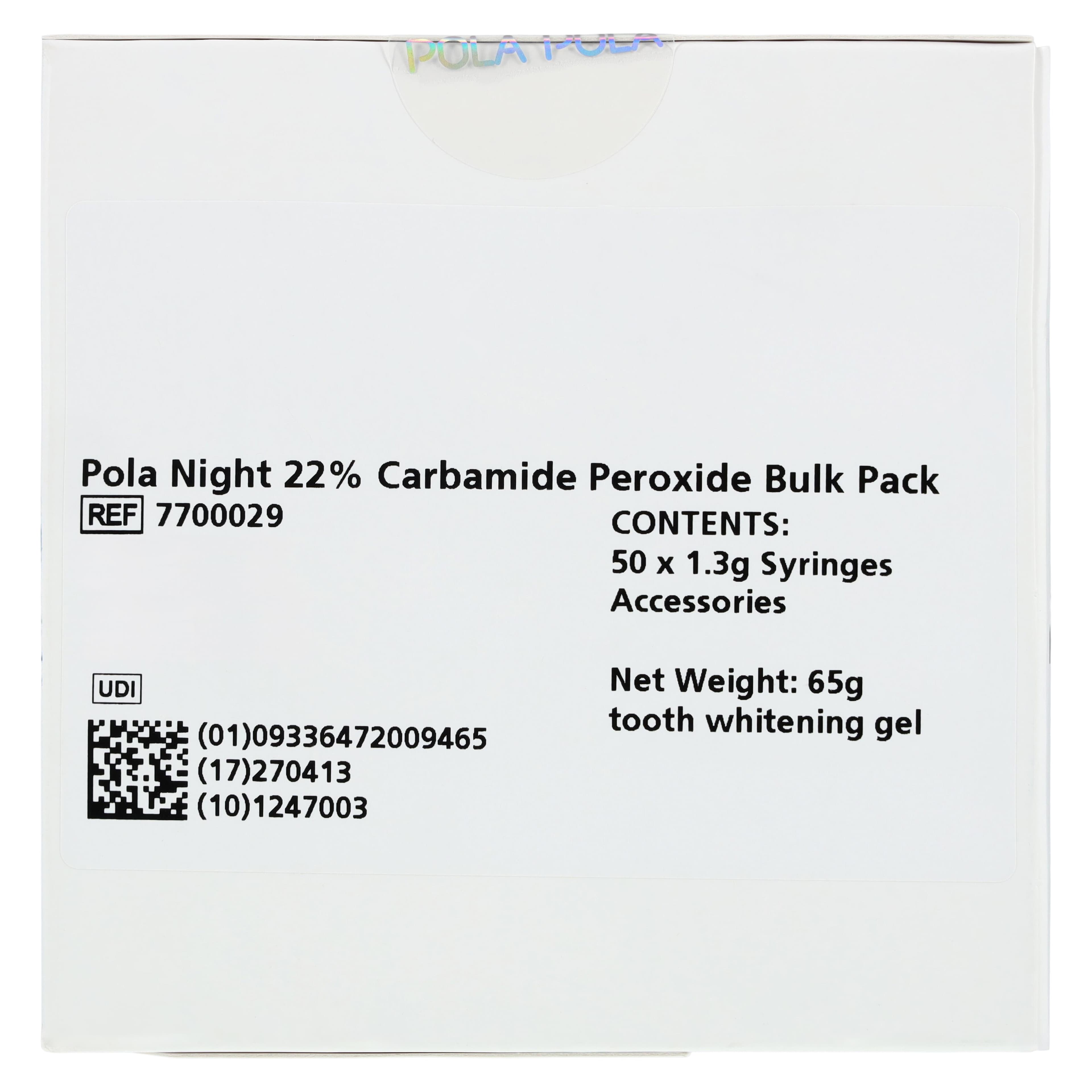 Pola Night Tooth Whitening System, 22% Carbamide Peroxide, Bulk Kit, 1.3 g Syringes, 50/Pk, Spearmint, 7700029 thumbnail 7
