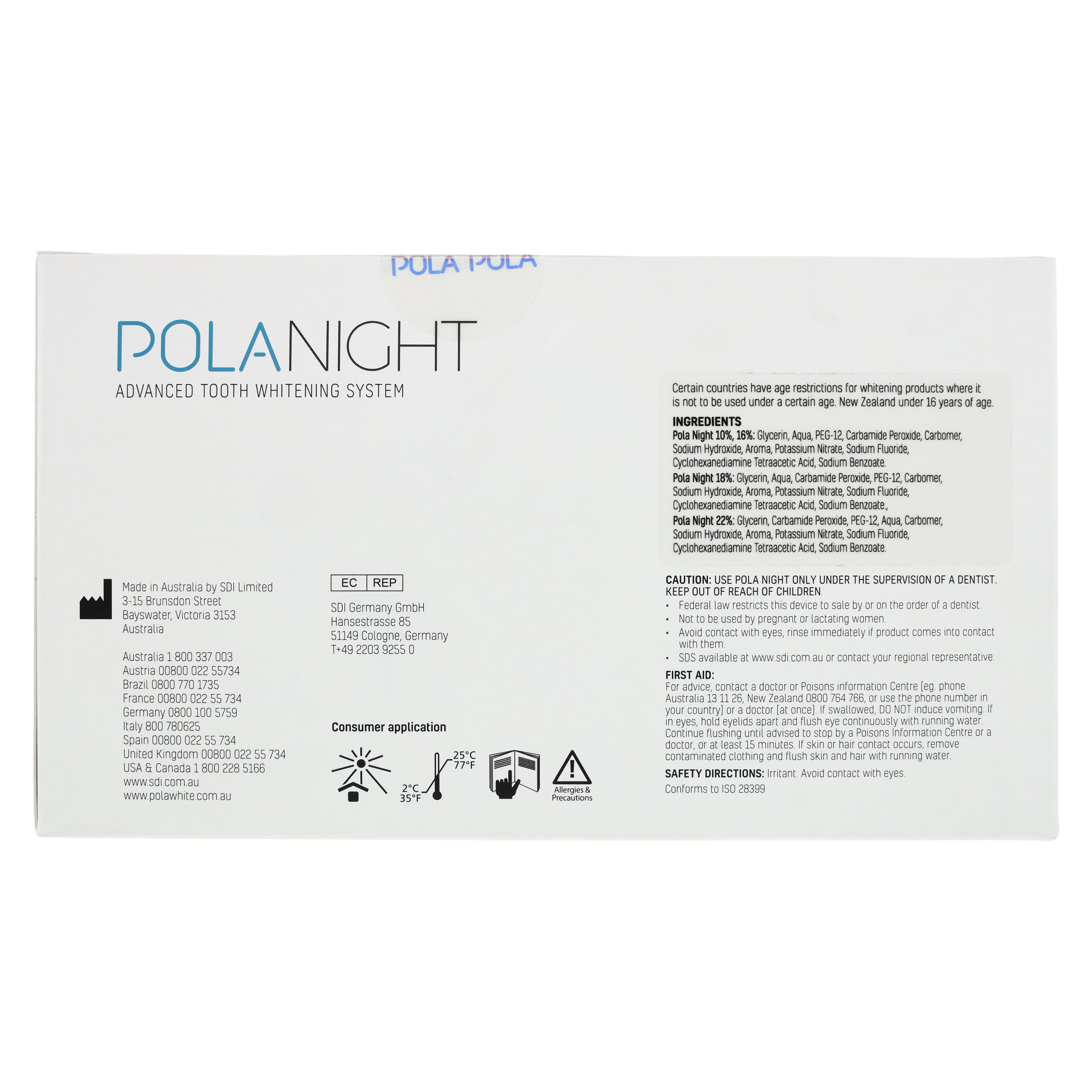 Pola Night Tooth Whitening System, 22% Carbamide Peroxide, Bulk Kit, 1.3 g Syringes, 50/Pk, Spearmint, 7700029 thumbnail 9