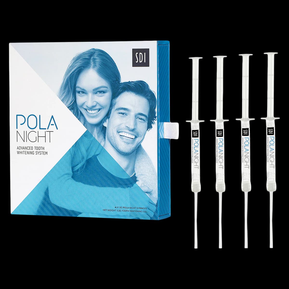Pola Night Tooth Whitening System, 10% Carbamide Peroxide, Mini Kit, 1.3 g Syringes, 4/Pk, Spearmint, 7700106 - Pola Night Tooth Whitening System, 10% Carbamide Peroxide, Mini Kit, 1.3 g, 4/Pk, 7700106 - Image 1