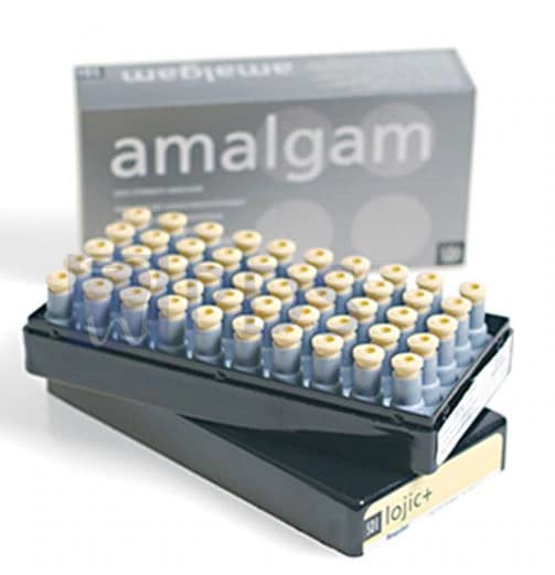 Lojic+ Slow Set Triple Spill Spherical Alloy Capsules, 800 mg, Brown/Cream Plunger, 50/Box, #4203404 - Lojic+ slow set triple spill (800 mg) spherical alloy capsule, package of 50 - Image 1