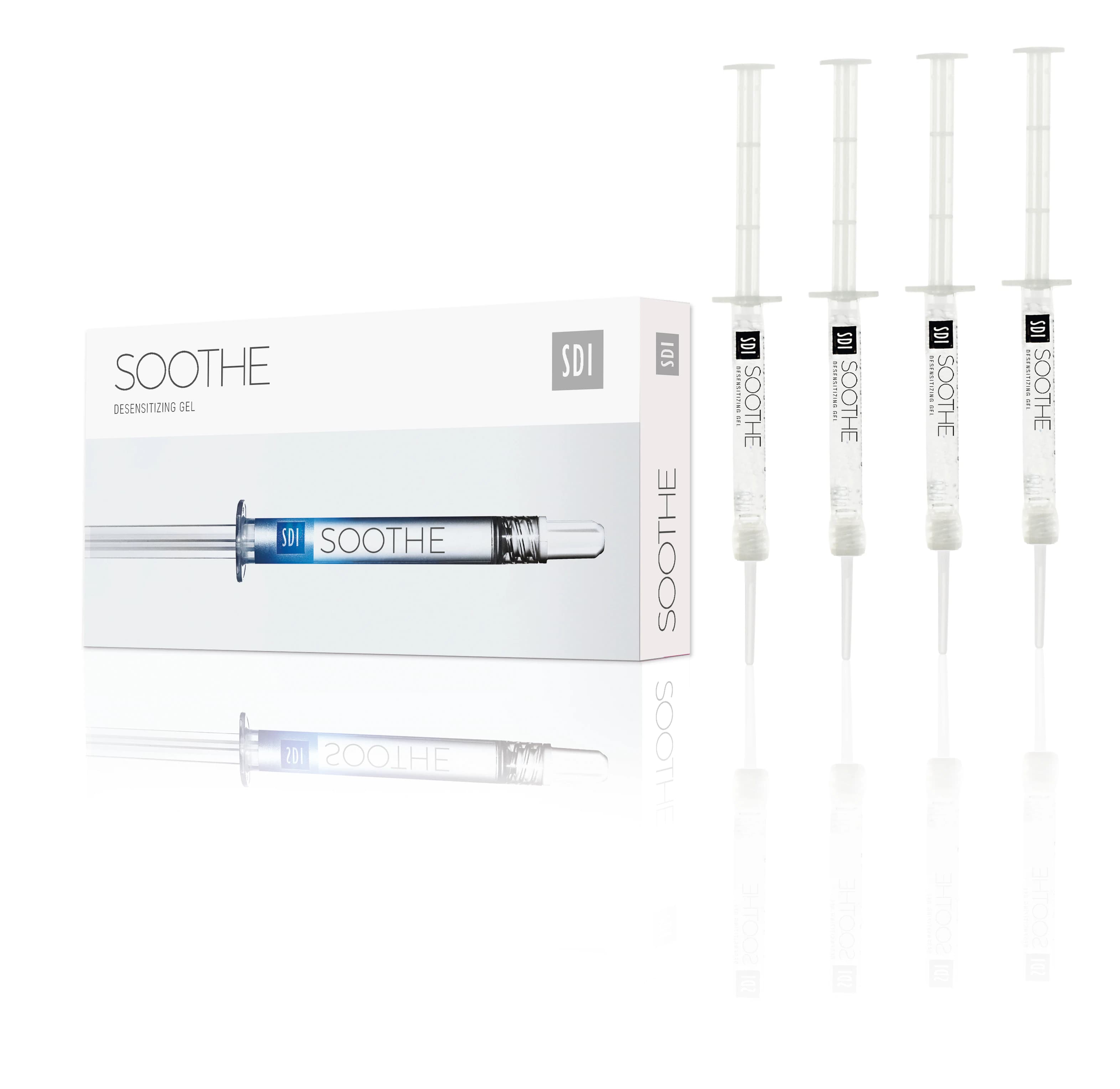 SDI Soothe Desensitizer Gel, 6% Potassium Nitrate with 0.1% Fluoride, 4 x 1.2 mL Syringe Kit, 8150002 - Soothe Desensitiser Gel, 4-Syringe Kit, 1/Pk (Discontinued) - Image 1