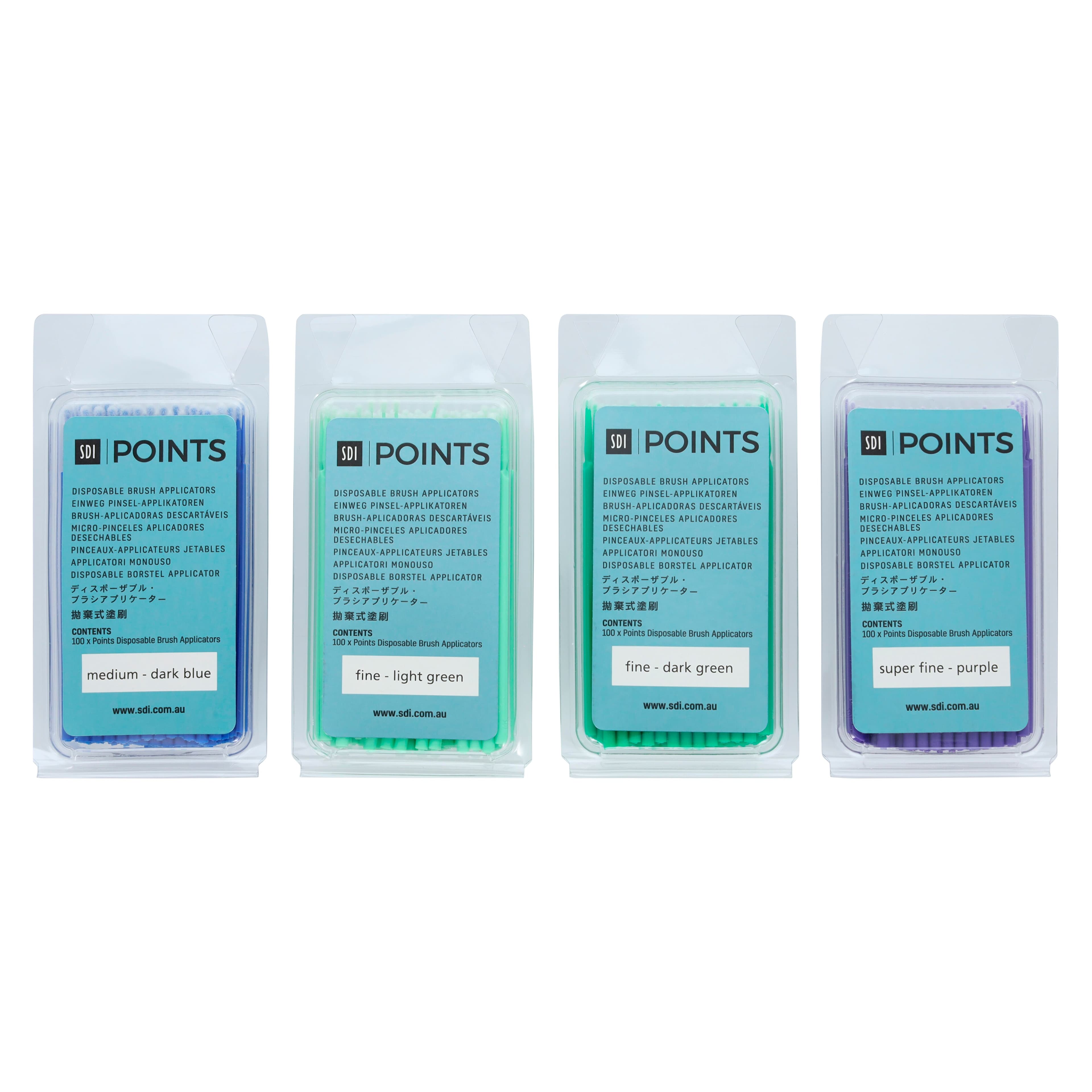 SDI Points Disposable Brush Applicators, Assorted (Superfine, Fine, Medium), 400/Box, 8100123 thumbnail 3