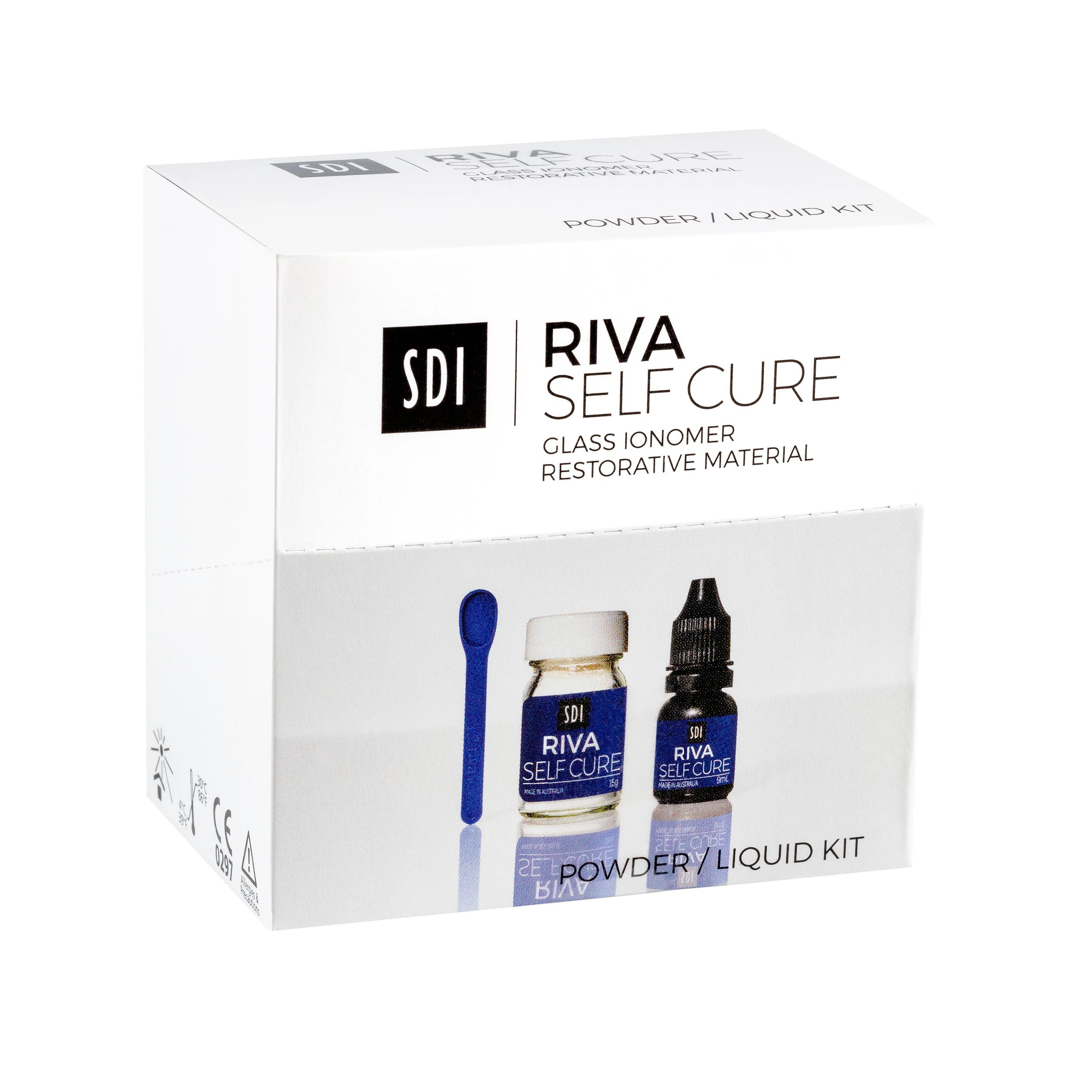 Riva Self Cure Powder/Liquid Kit, Shade A3.5, Glass Ionomer Restorative, 1 Kit - Riva Self Cure Powder/Liquid Kits - A3.5 - Image 1