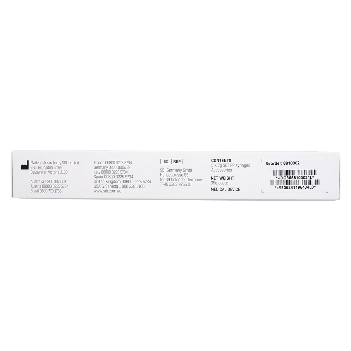 SDI seT PP Self-Etch Self-Adhesive Resin Cement, Assorted Syringe Intro Kit, 5 x 7g Syringes (A1, A2, OA3, White Opaque, Translucent), 70 Mixing Tips, 8810002 thumbnail 11