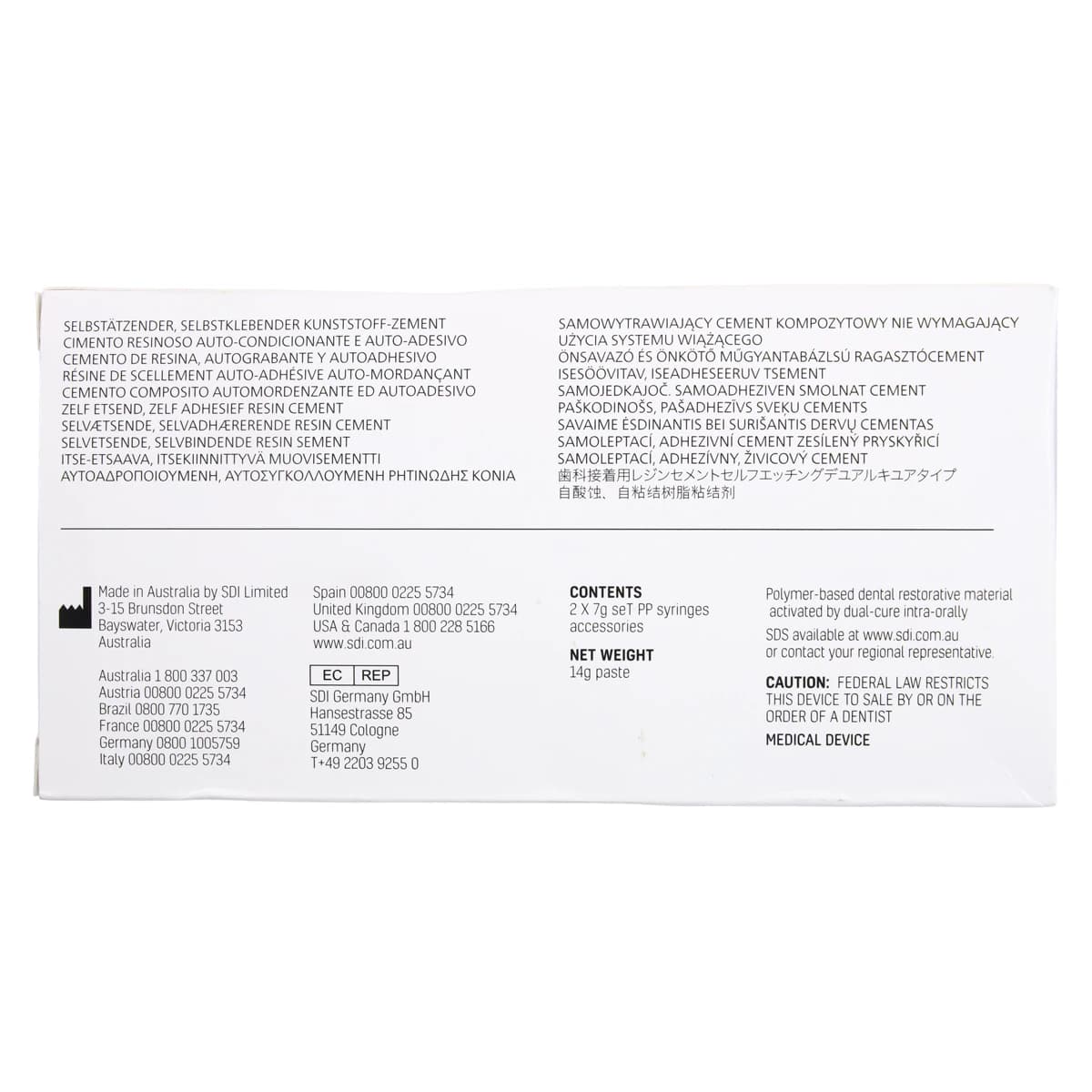 SDI seT PP Resin Cement Automix Syringe Refill, A2 Shade, 2 x 7g Syringes, 8805102 thumbnail 5