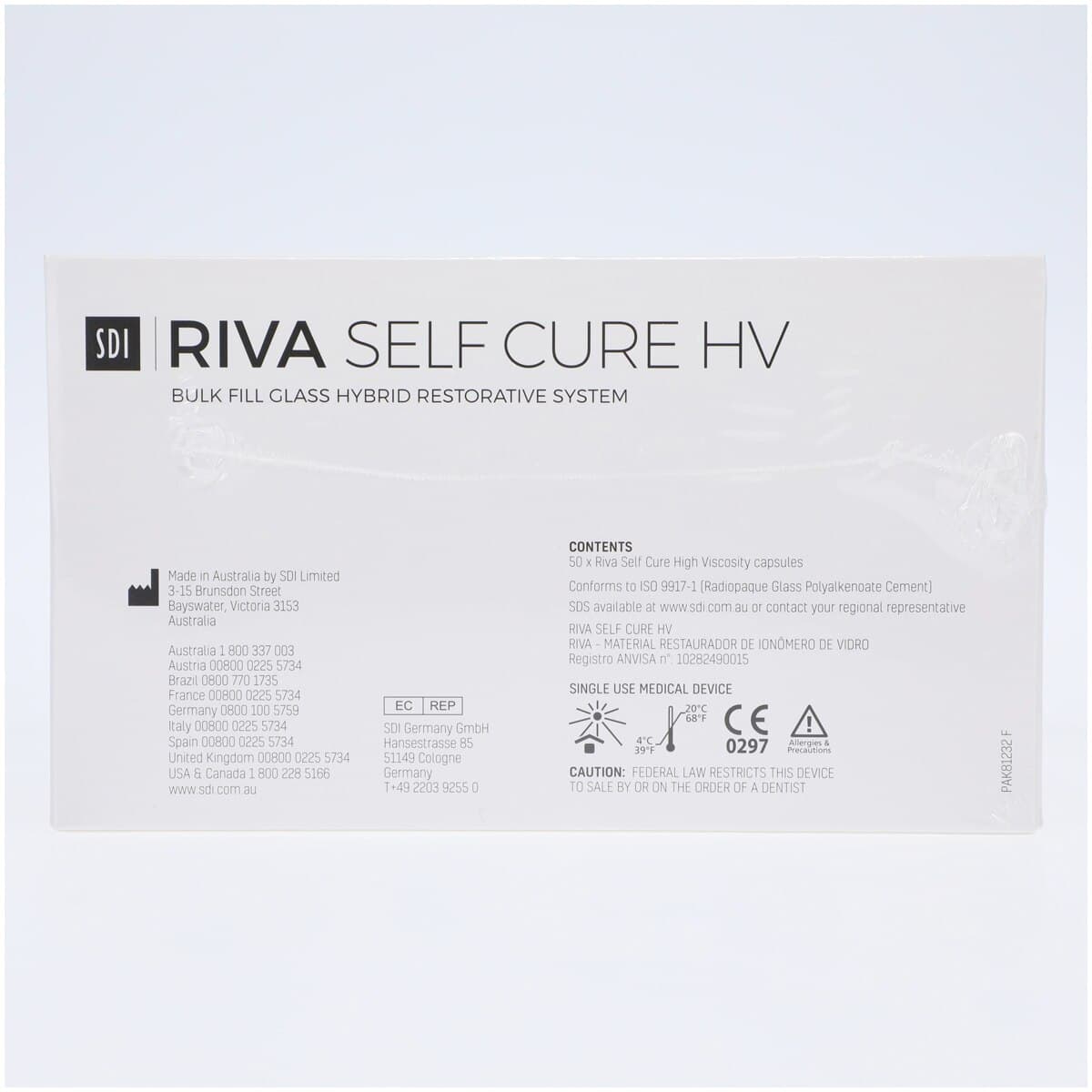 Riva Self Cure HV Capsules, High Viscosity Glass Ionomer Restorative, Shade A2, 50/Box, 8630002 thumbnail 3