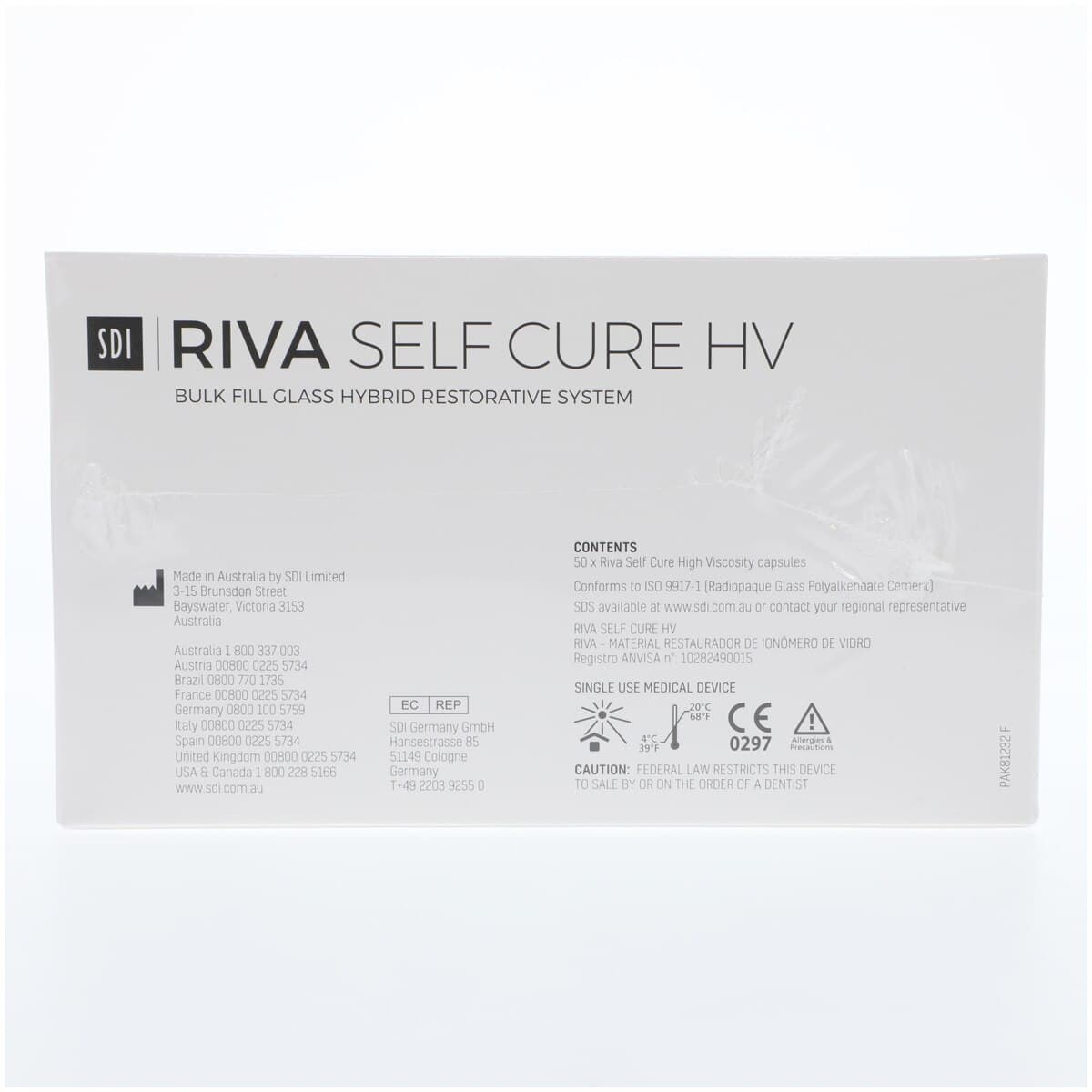Riva Self Cure HV Capsules, High Viscosity Glass Ionomer Restorative, Shade A3, 50 Capsules/Box, 8630003 thumbnail 3