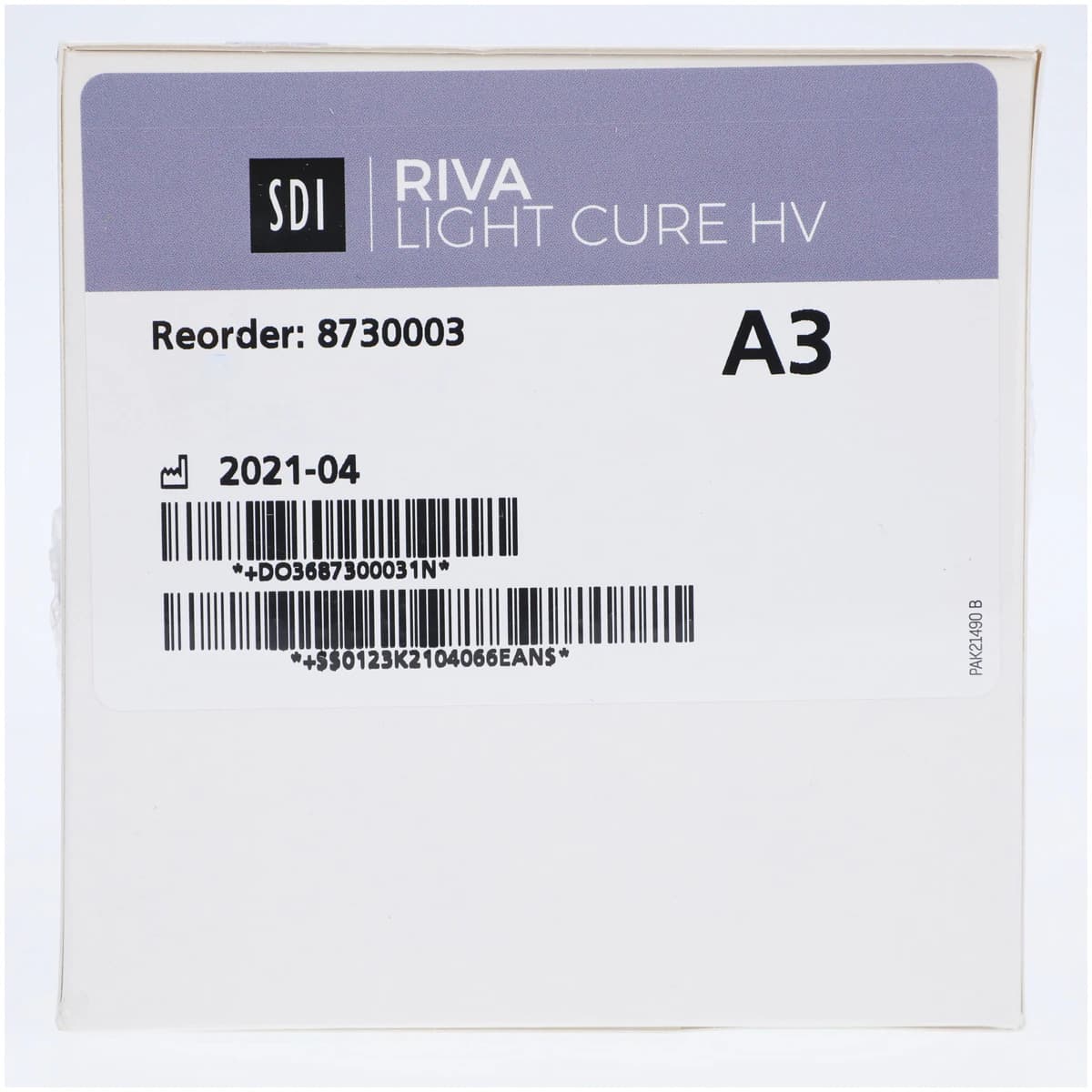 SDI Riva Light Cure HV Glass Ionomer Restorative Capsules, Shade A3, High Viscosity, 50/Box, 8730003 thumbnail 4