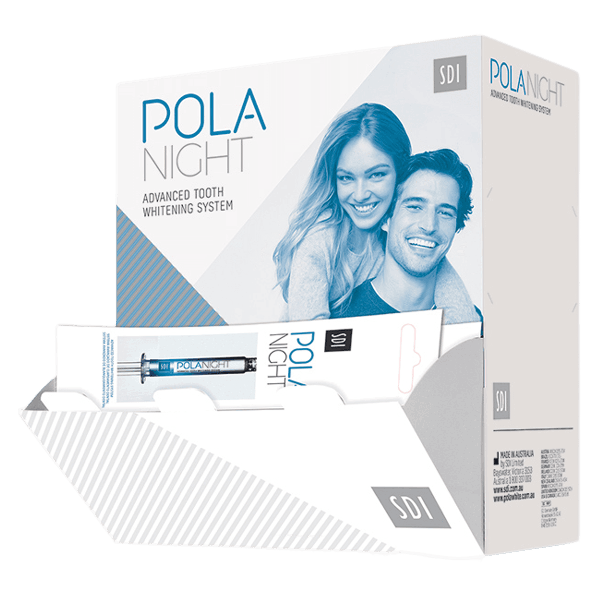 Pola Night Tooth Whitening System, 22% Carbamide Peroxide, Spearmint, Syringe Dispenser Pack, 3 g, 50/Pk, 7700080 - Pola Night Tooth Whitening System, 22% Carbamide Peroxide, Syringe Dispenser Pack, 3 g, 50/Pk - Image 1