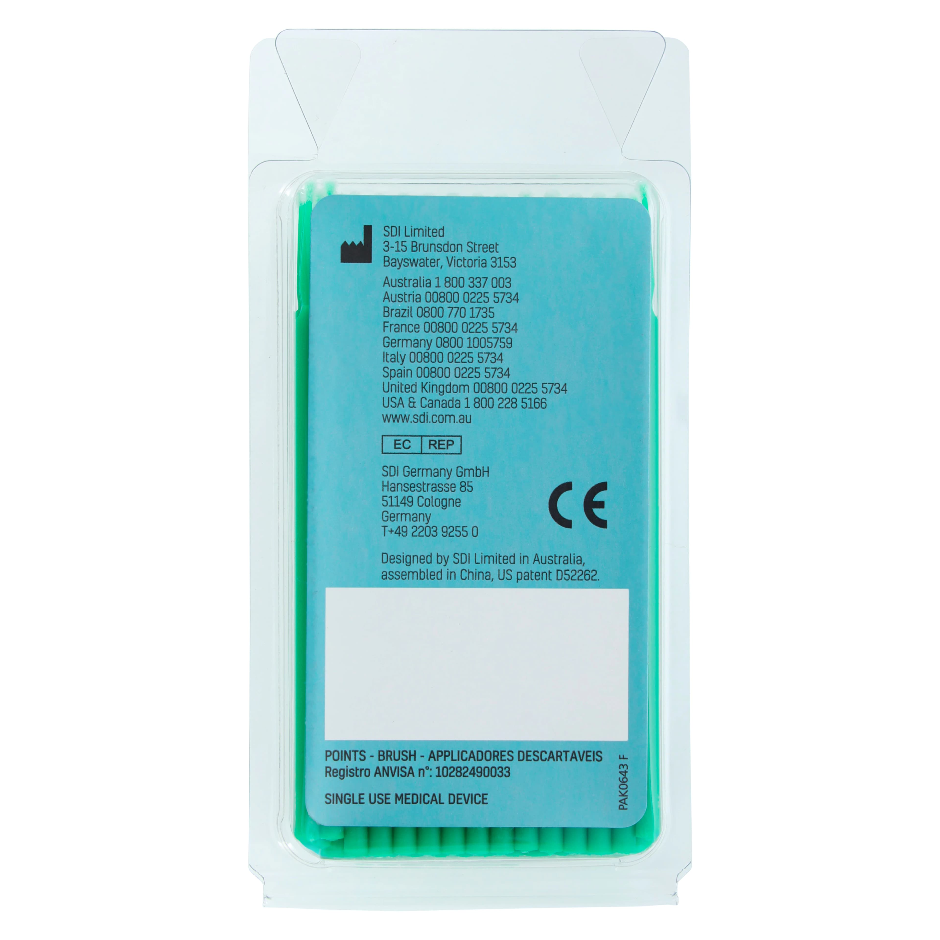 SDI Points Disposable Brush Applicators, Fine, Dark Green, 400/Pk, 8100116 thumbnail 4