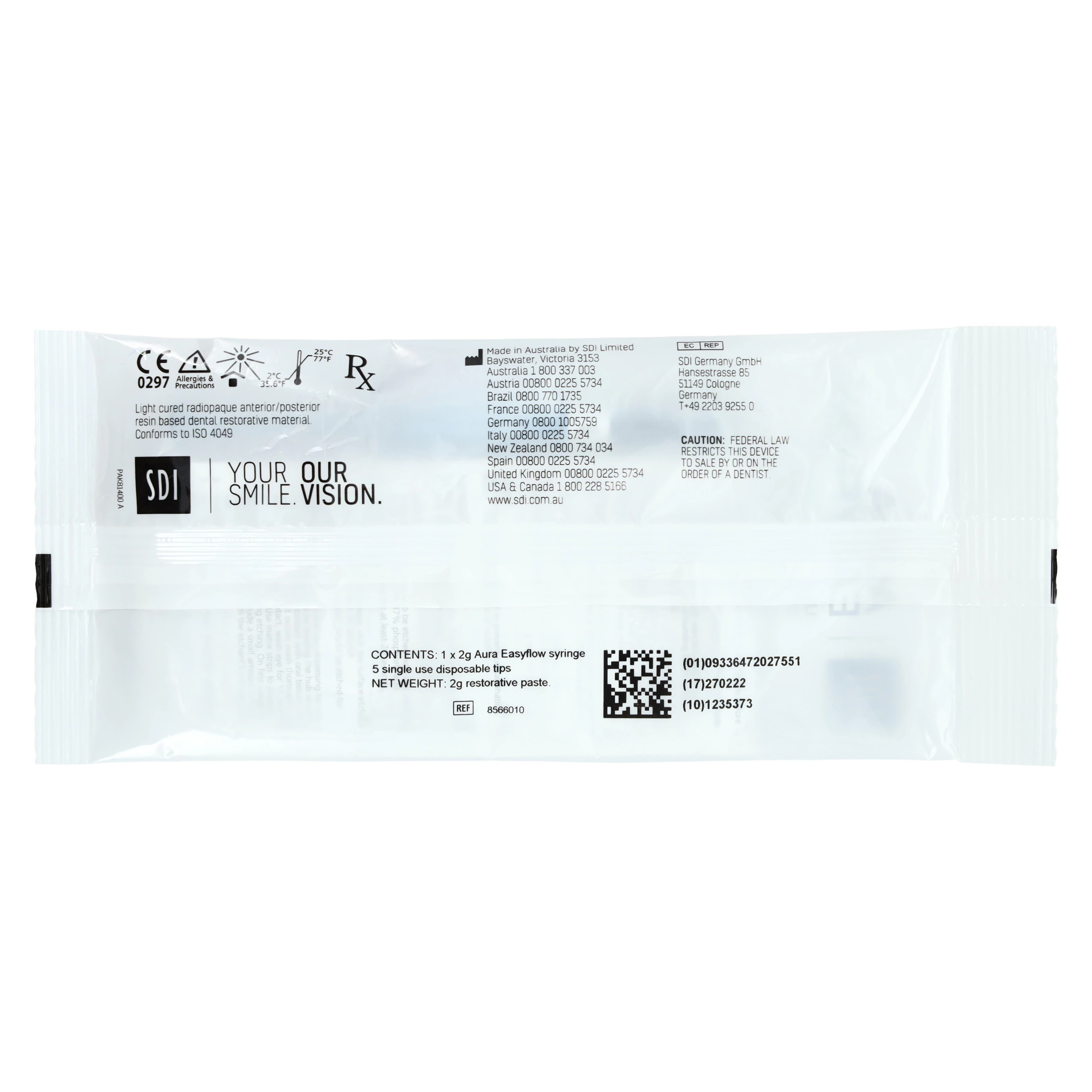 SDI Aura Easyflow Flowable Composite Syringe, Shade AE1, 2 g, Refill, 8566010 thumbnail 9
