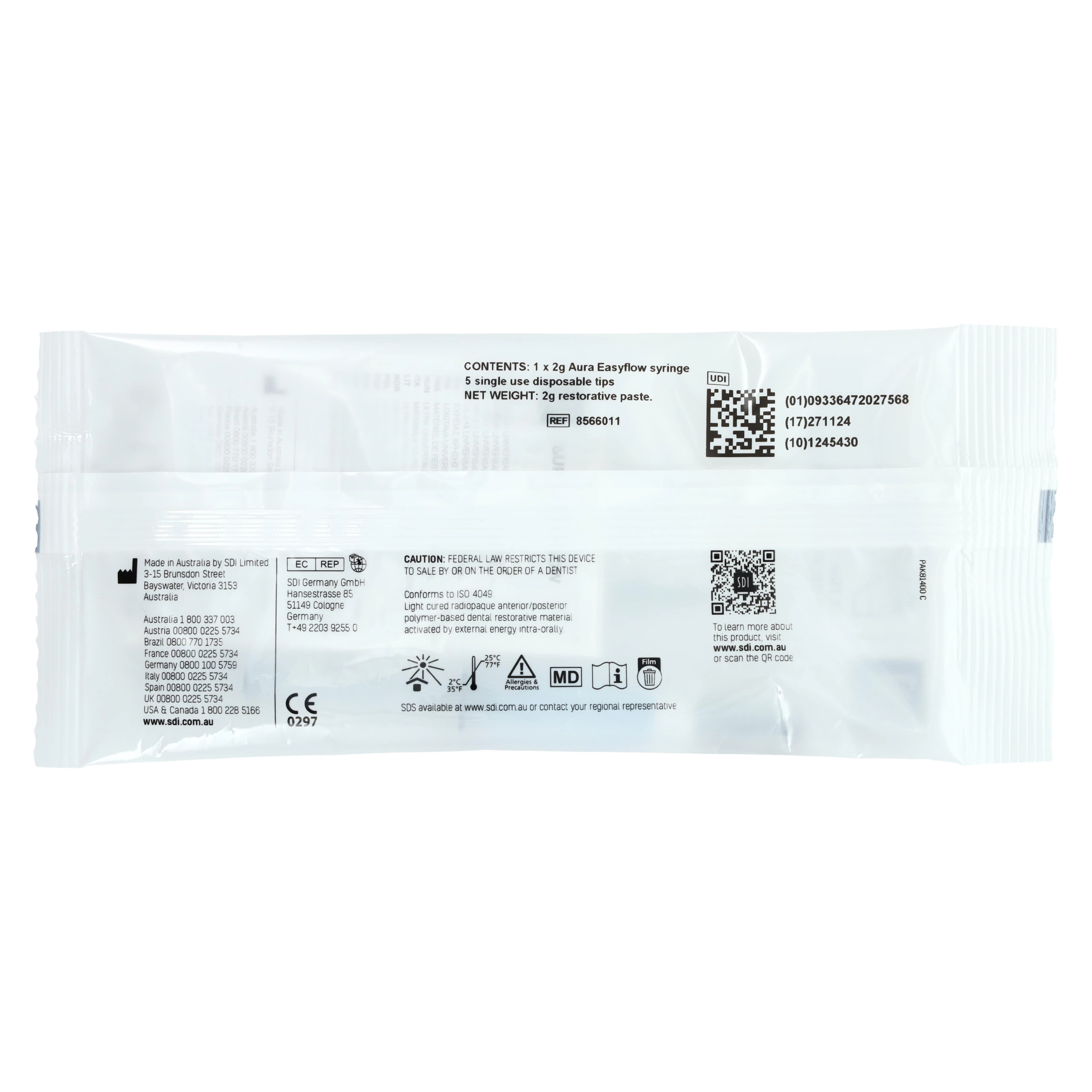 SDI Aura Easyflow Flowable Composite Syringe, Shade AE2, 2 g, Refill, 8566011 thumbnail 7