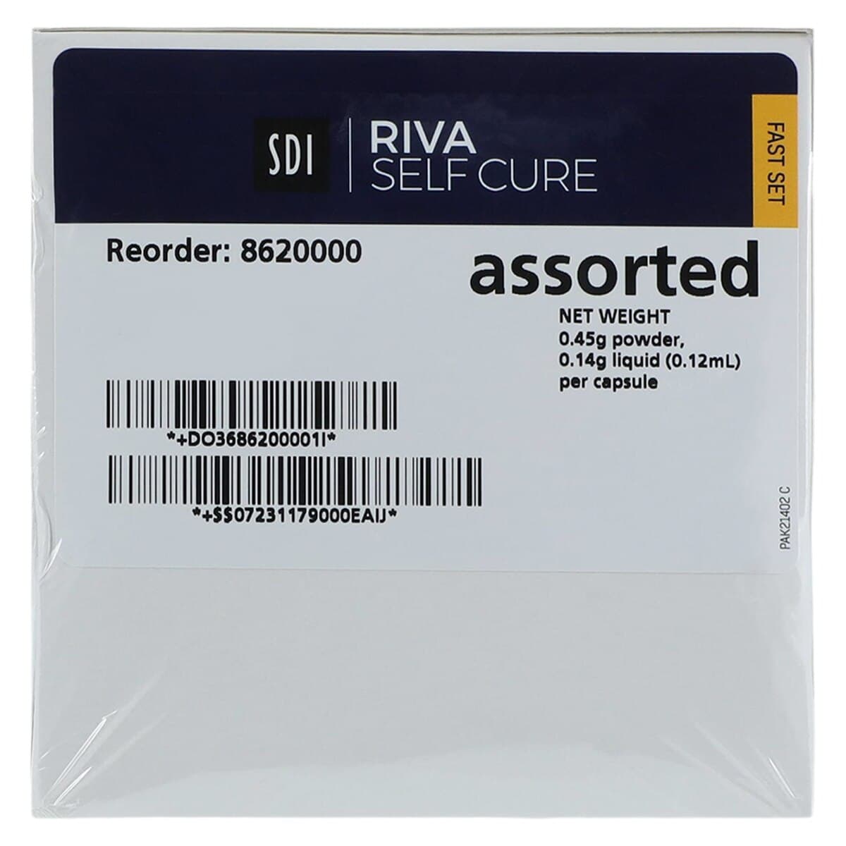 Riva Self Cure Glass Ionomer Restorative Capsules, Fast Set, Assorted Kit (A1, A2, A3, A3.5, B2), 50/Box, 8620000 thumbnail 3