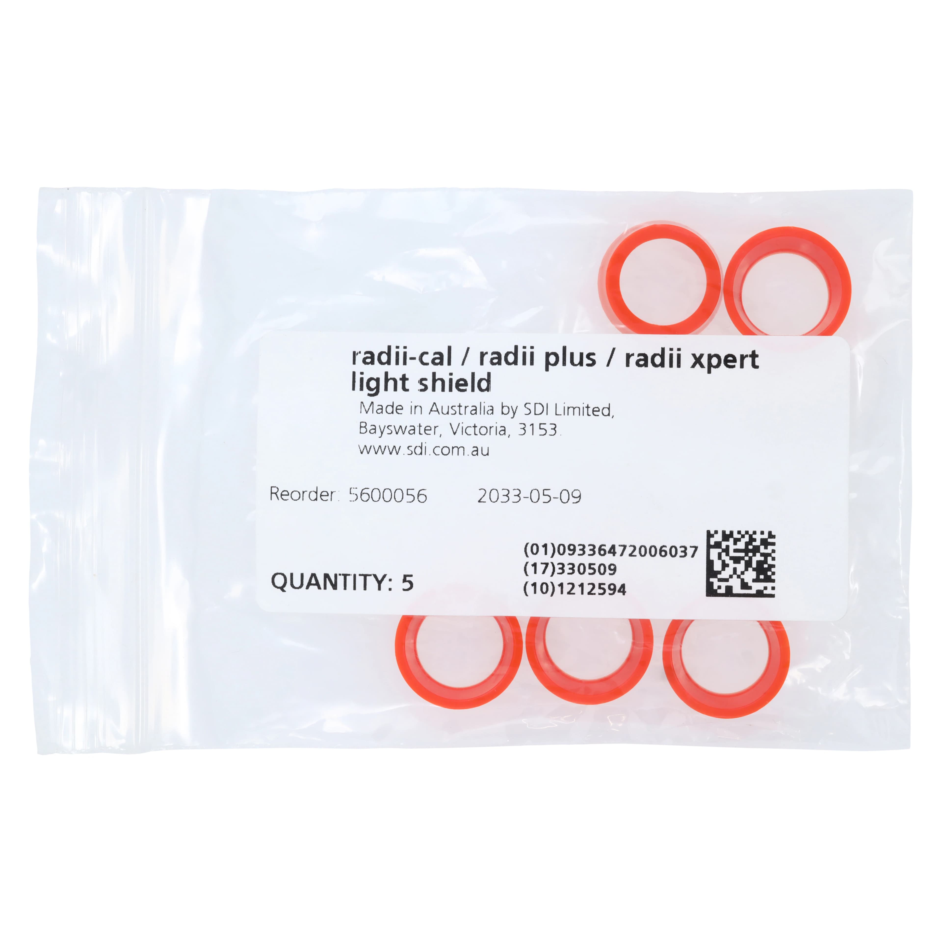 SDI Radii Plus LED Curing Light Replacement Light Shields, Red, Disposable, 5/Pkg, 5600056 thumbnail 3