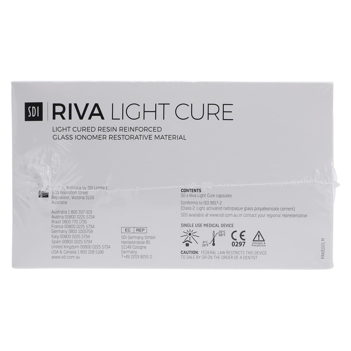 Riva Light Cure Resin-Reinforced Glass Ionomer Restorative Capsules, Assorted Kit (A1, A2, A3, A3.5, B2), 50/Bx, #8710000 thumbnail 2