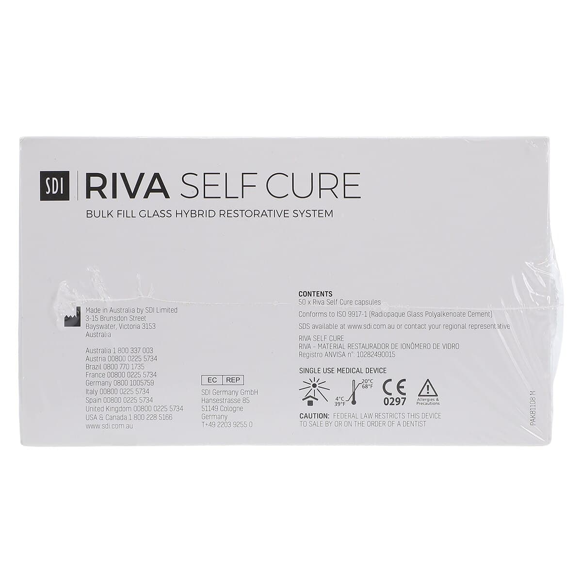 SDI Riva Self-Cure Glass Ionomer Restorative Capsules, Fast Set, Shade A2, 50/Box, #8605002 thumbnail 2