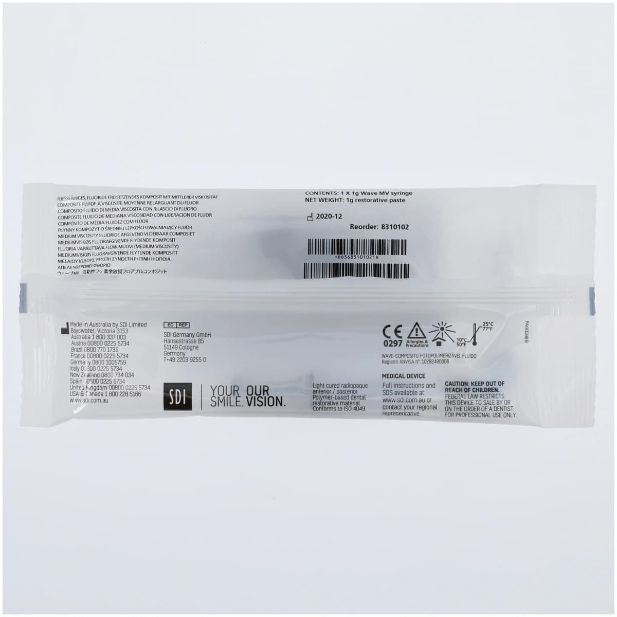 Wave MV Syringe 1Gm, A1 Shade, Flowable Composite, SDI thumbnail 2
