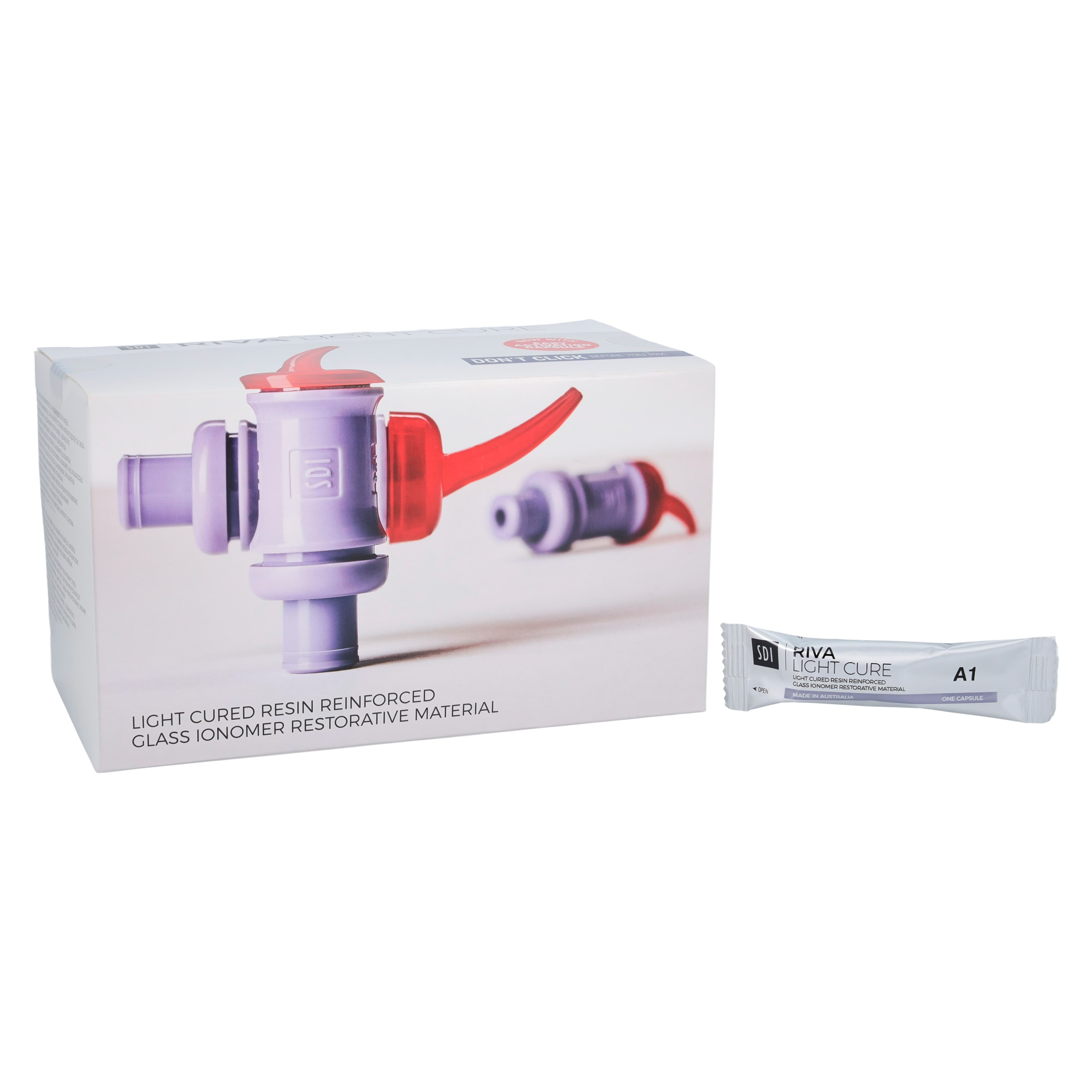 Riva Light Cure Capsules, Resin-Reinforced Glass Ionomer Restorative, Shade A1, 50/Bx, 8700001 - Riva Light Cure Capsules - A1 - Image 1