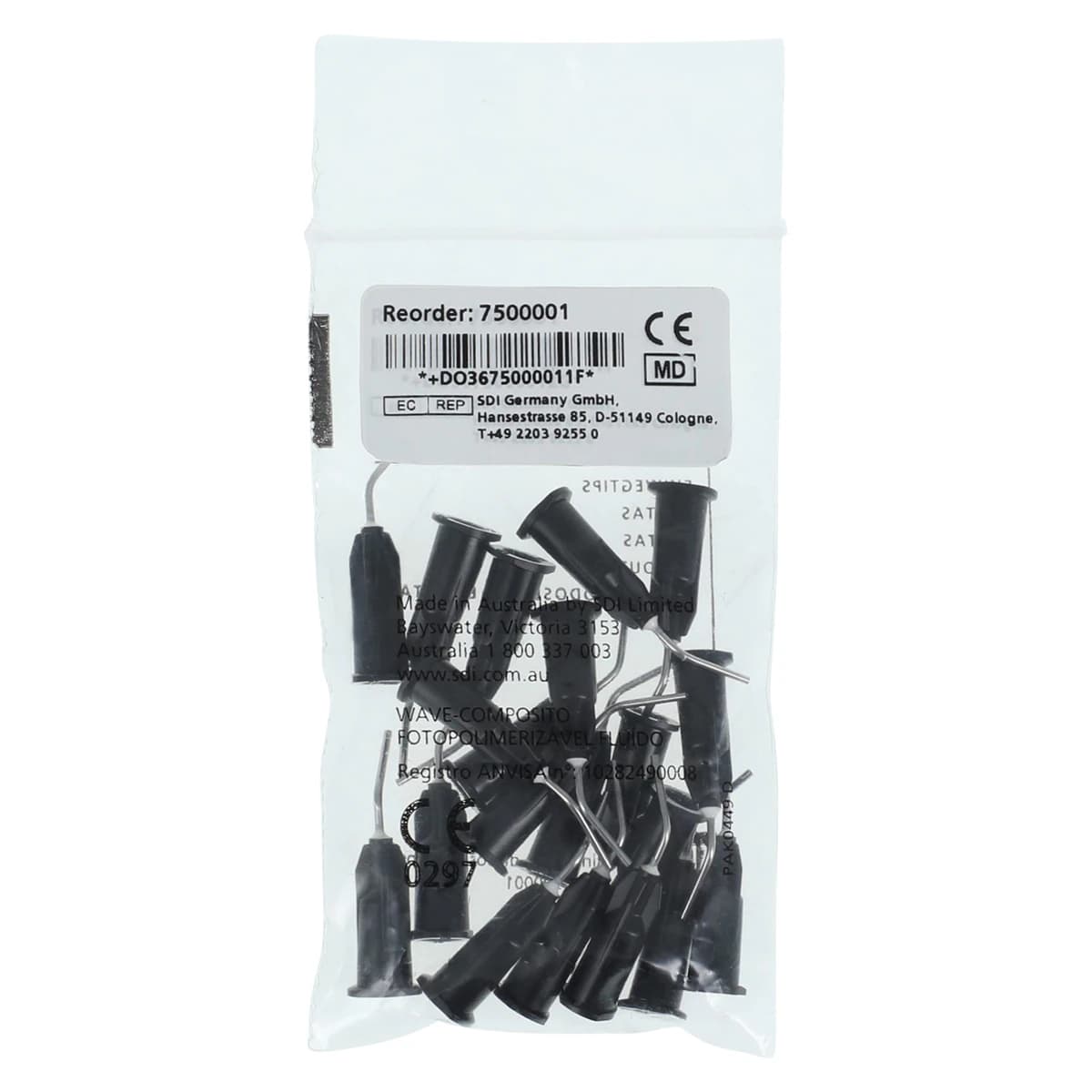 SDI Wave Disposable Syringe Tips, 20 Gauge, Black, Bent, 20/Pkg, 7500001 thumbnail 4