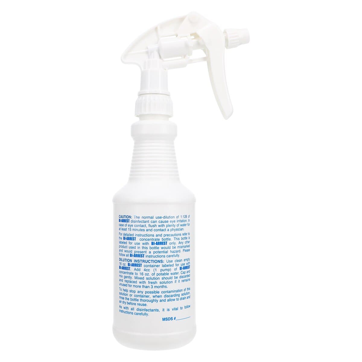 Microcare BI-Arrest Labeled Spray Bottle, 16 oz, Empty, 10/Box thumbnail 2