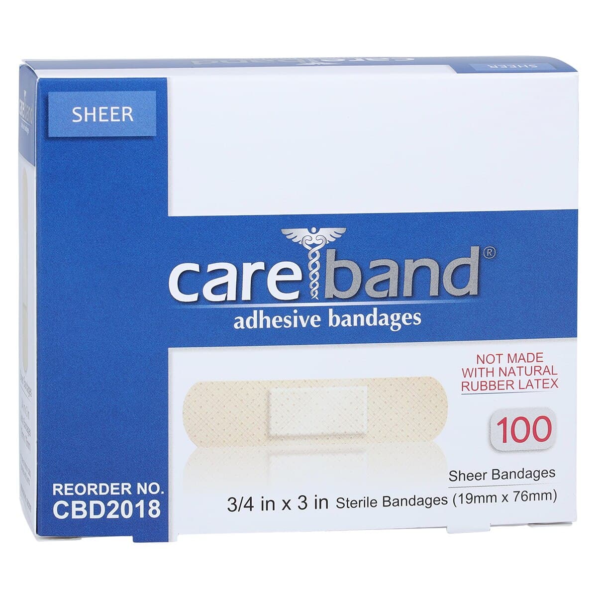 Careband Adhesive Bandage, Fabric, Sheer/Flesh, 3/4" x 3", Sterile, 1200/Case thumbnail 2