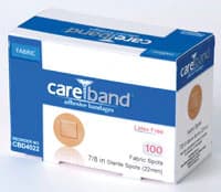 Careband Adhesive Bandage, Fabric, 7/8" Spot, Flesh, Sterile, 100/Box - Bandage Adhsv Fabric Spot - Image 1