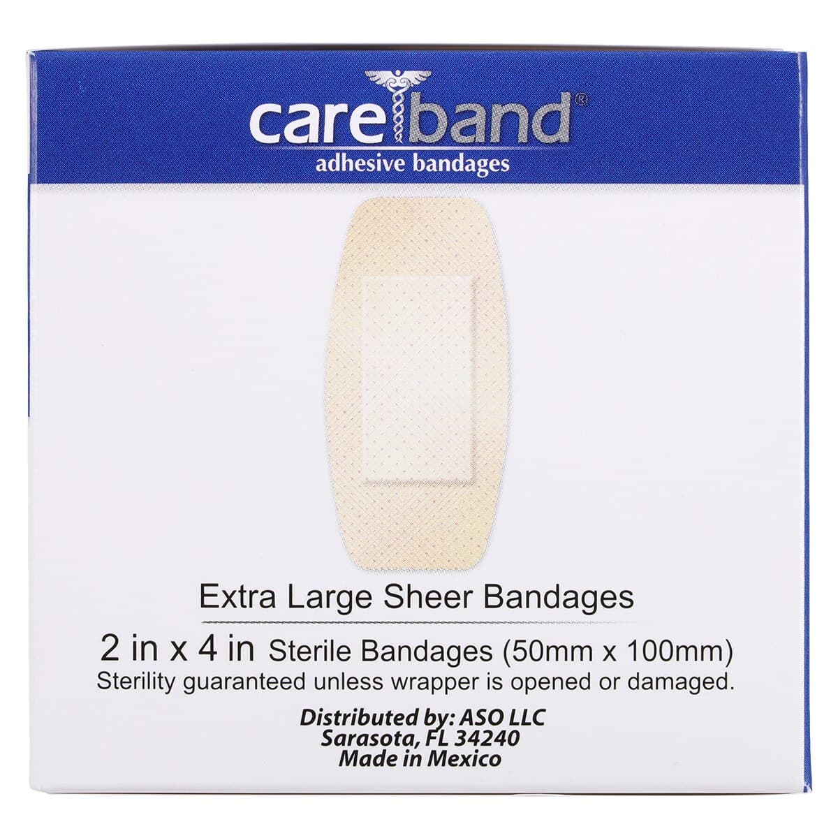 Careband Adhesive Bandage Sheer, 2x4", Natural, Sterile, 50/Box thumbnail 5