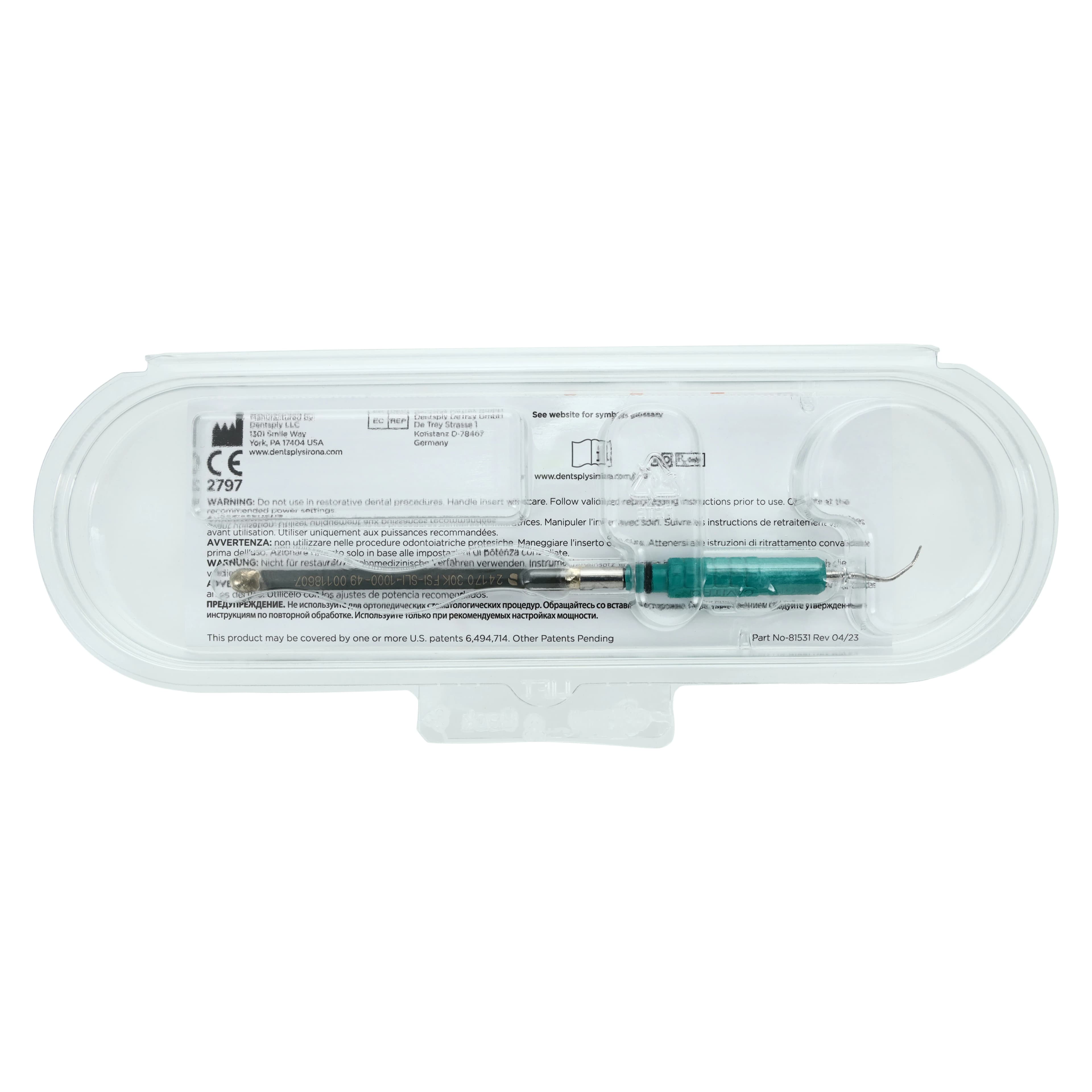 Dentsply Cavitron FSI SlimLINE Ultrasonic Insert, FSI-SLI 1000, Triple Bend, 30K, Dark Green, 1/Pk, 81570 thumbnail 7