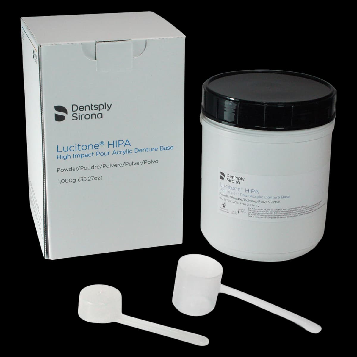 Lucitone HIPA Pourable Acrylic Denture Base Resin, Light, 1000 g, 905933 - Lucitone Hipa Denture Base, Light 1000G - Image 1