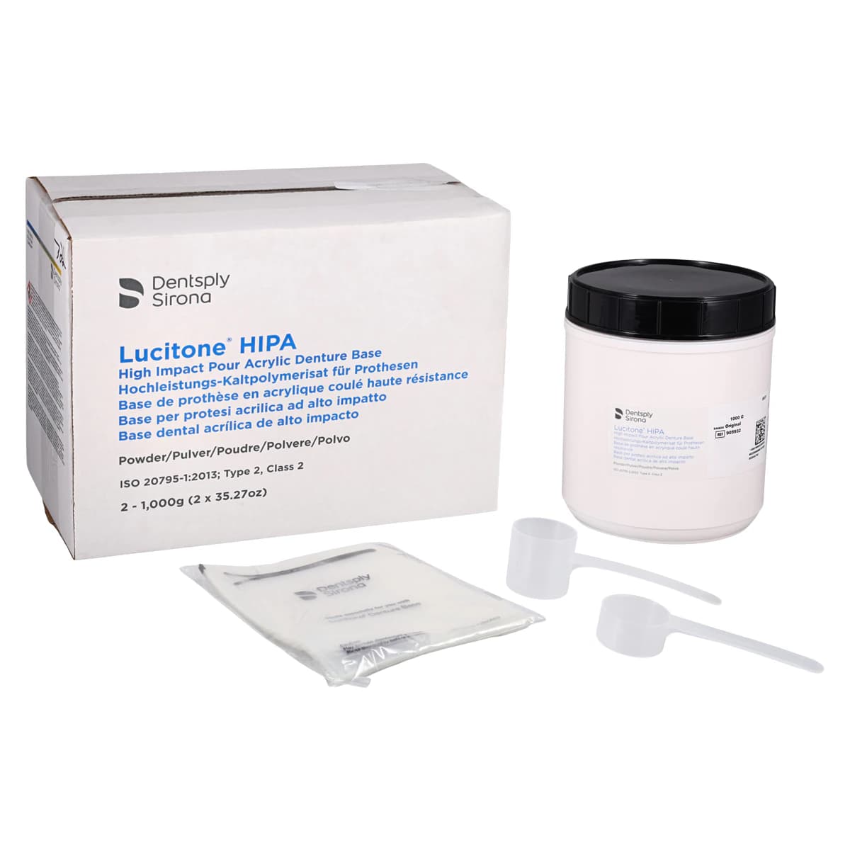 Lucitone HIPA Pourable Acrylic Denture Base Resin, Original Shade, 2 x 1000 g, 905942 thumbnail 2