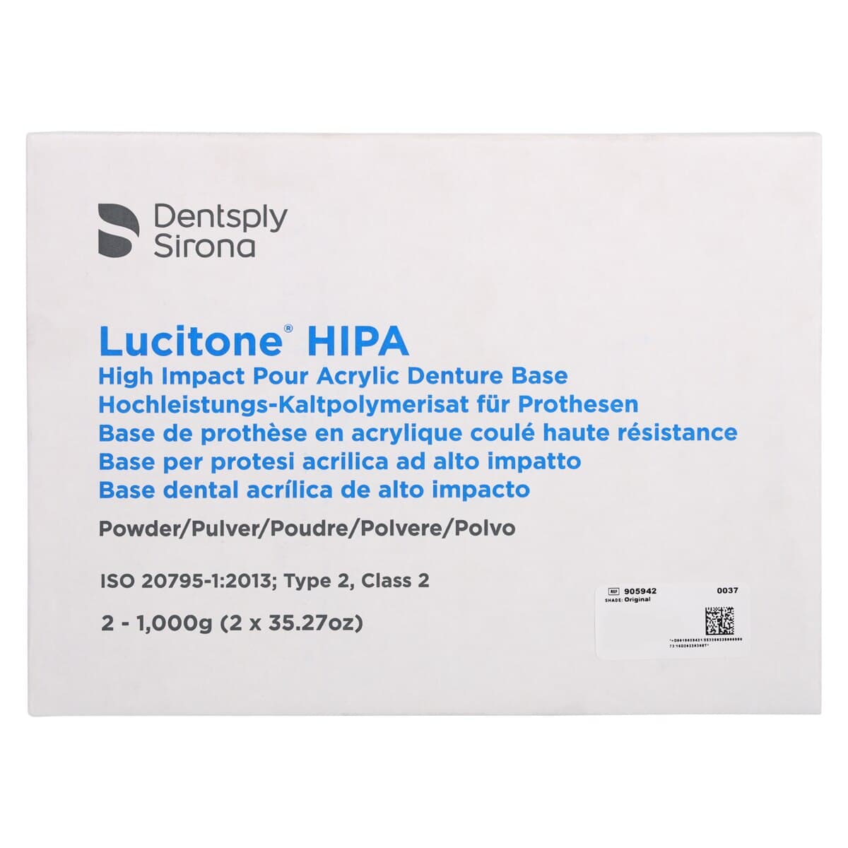 Lucitone HIPA Pourable Acrylic Denture Base Resin, Original Shade, 2 x 1000 g, 905942 thumbnail 8