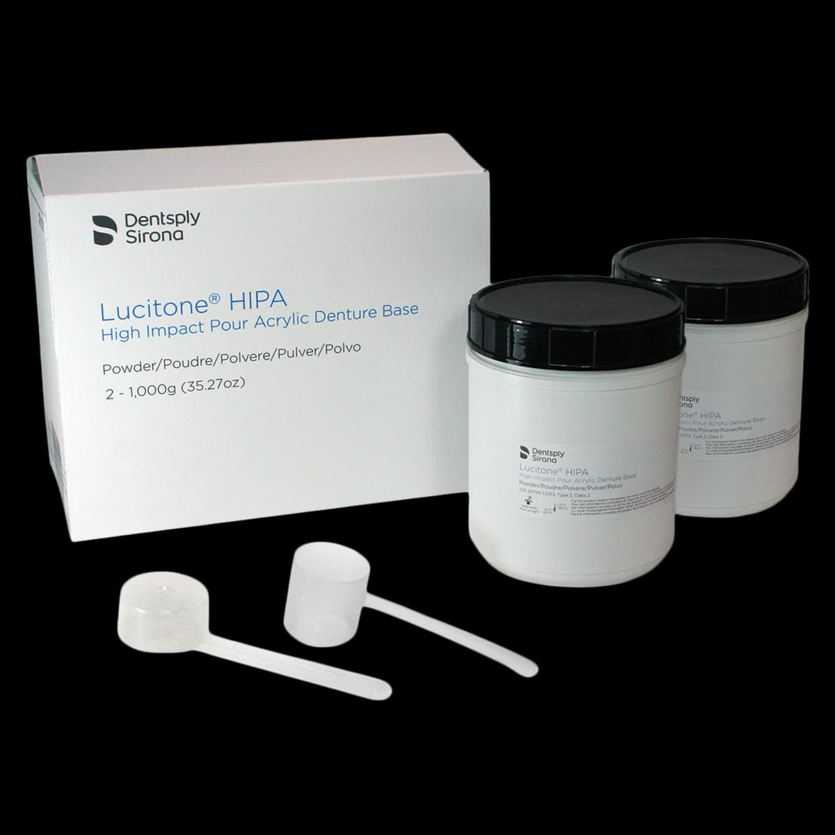 Lucitone HIPA Pourable Acrylic Denture Base Resin, Original Shade, 2 x 1000 g, 905942 - Lucitone Hipa Denture Base, Original 1000G (2) - Image 1
