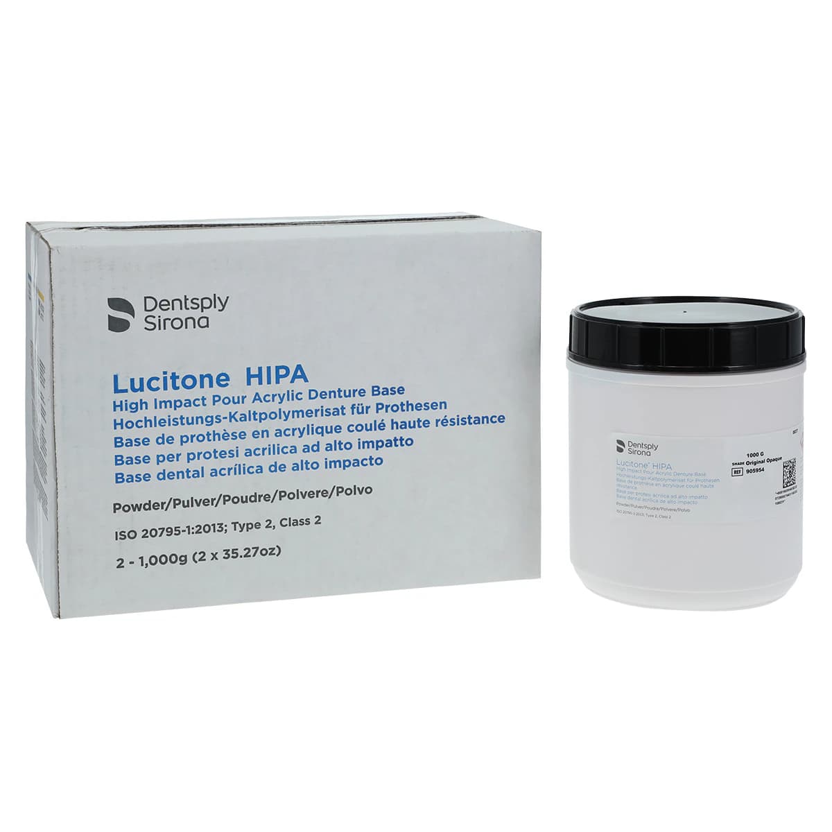 Lucitone HIPA Denture Base Resin, Original Opaque, Powder, 2 x 1000g - Lucitone Hipa Denture Base, Orgnl Opaque 1000G (2) - Image 1