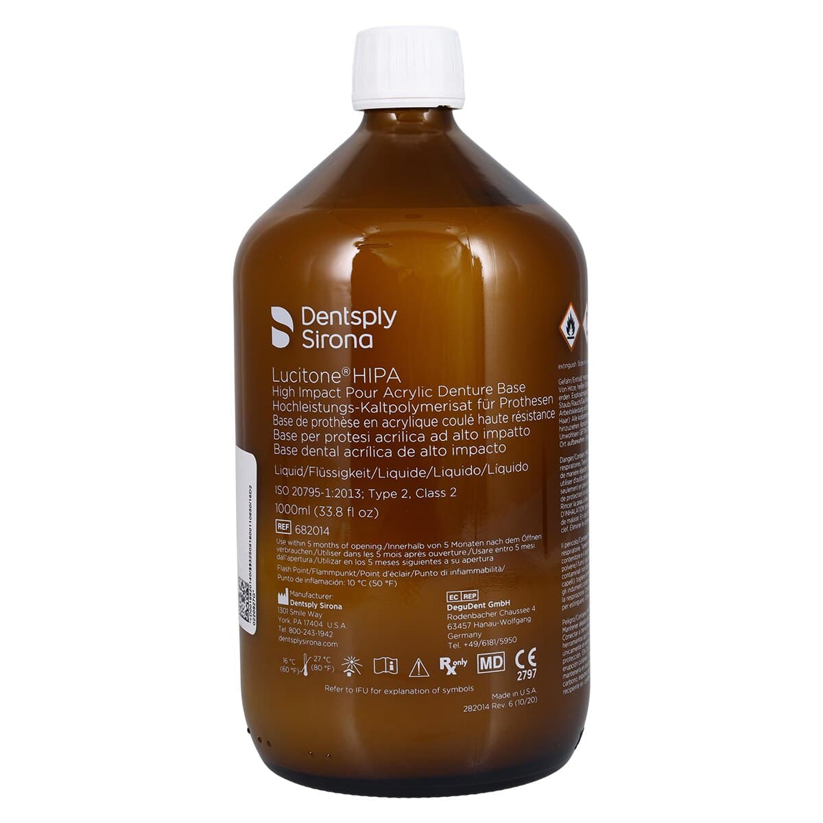 Lucitone HIPA Denture Resin High Impact Pourable Acrylic Liquid, 1000 ml, 4/Box, 682015 thumbnail 3