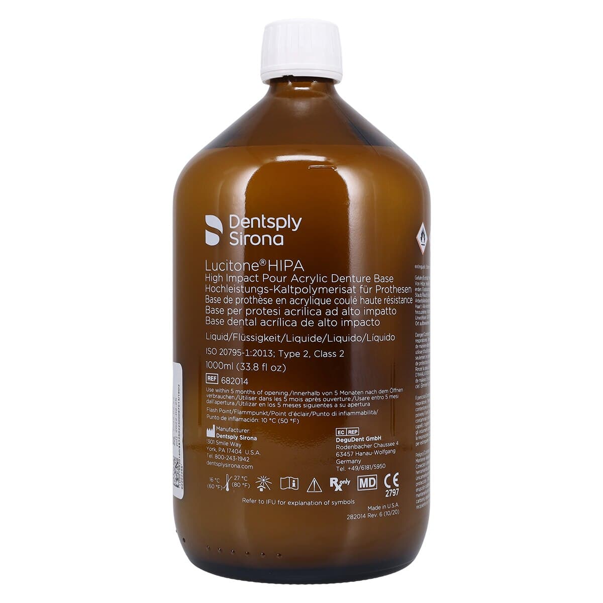 Lucitone HIPA High Impact Pourable Acrylic Denture Base Liquid, 1000 ml, 682014 thumbnail 3