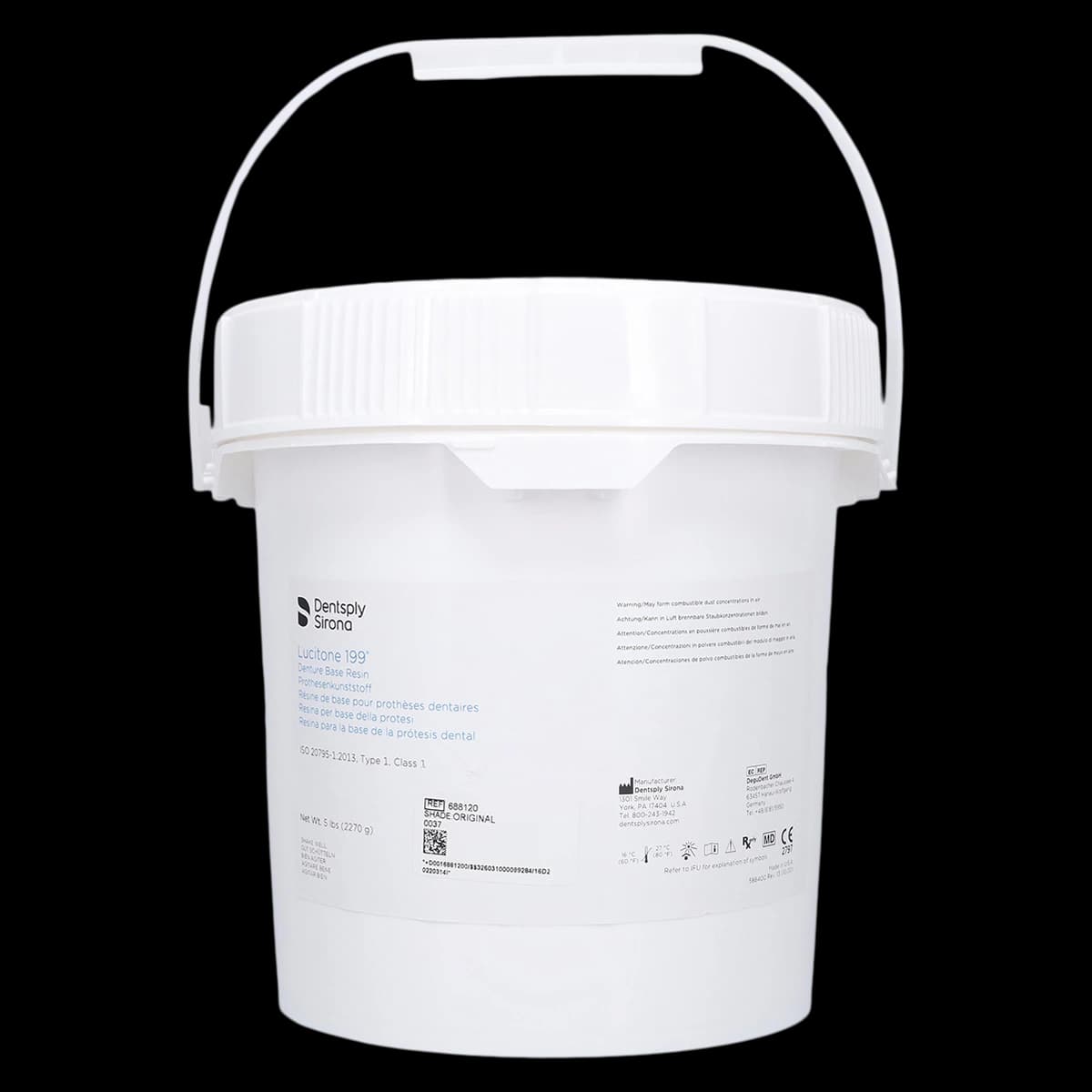 Lucitone 199 Denture Base Resin Powder, Original, 5 lb (108 Units), 688120 - Lucitone 199 Denture Base Resin Powder, 108 Units - Image 1