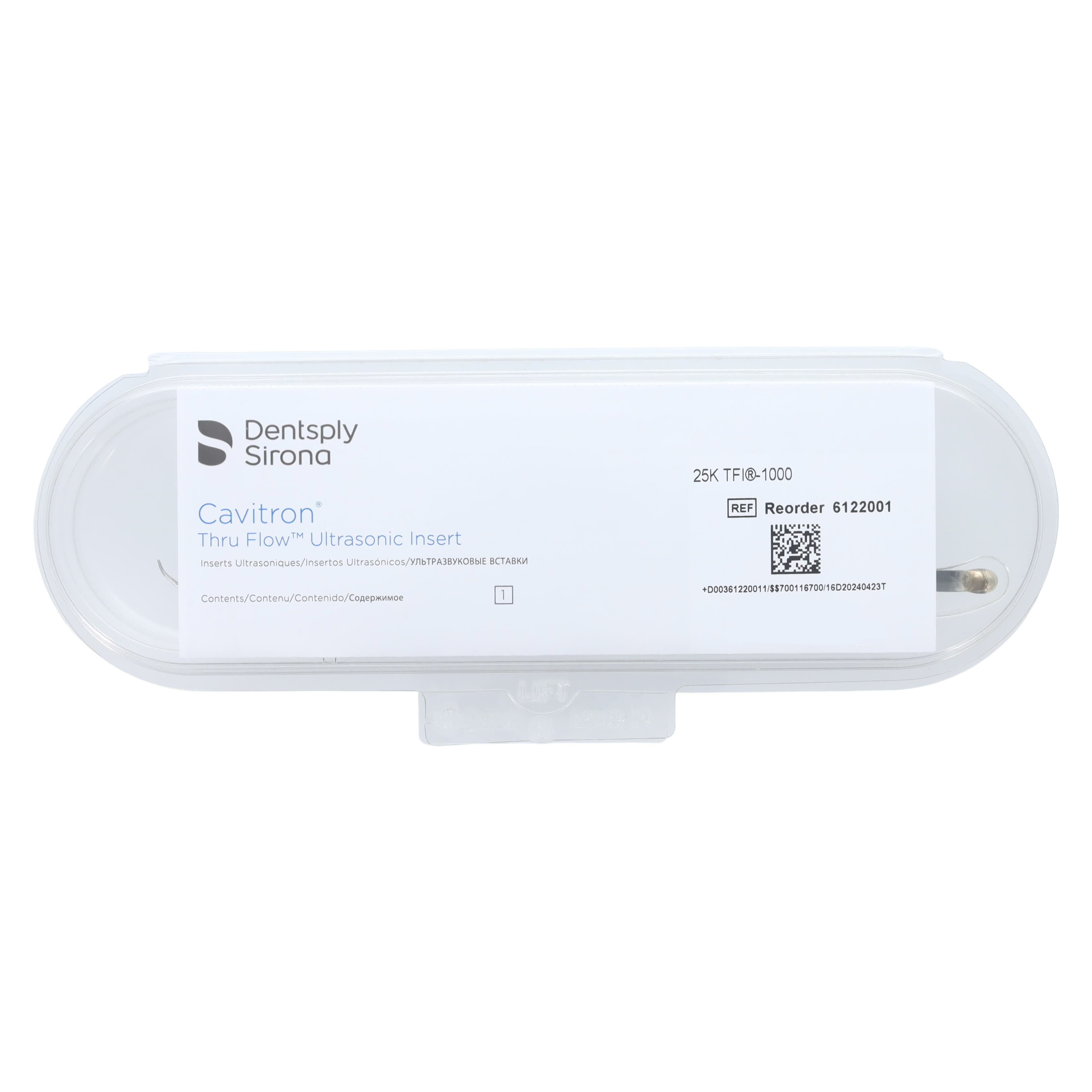 Dentsply Sirona Cavitron Thru Flow Ultrasonic Insert TFI-1000, Triple Bend, 25K, Gray Grip, 1/Pk, 6122001 thumbnail 2