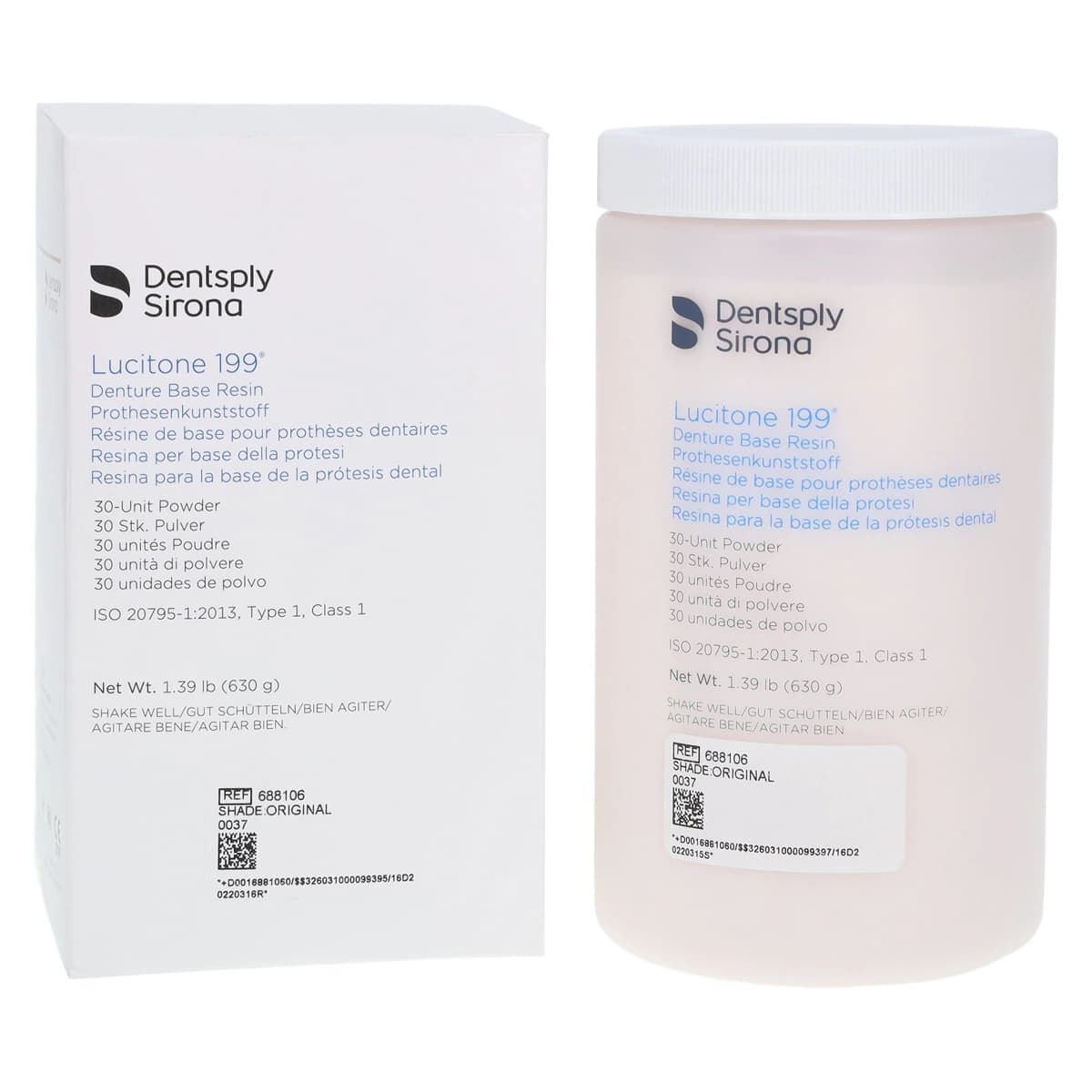 Lucitone 199 Denture Base Resin Powder, Original Shade, 630 g (30-Unit Package), 688106 - Lucitone 199 Denture Base Resin, 30 Units - Image 1