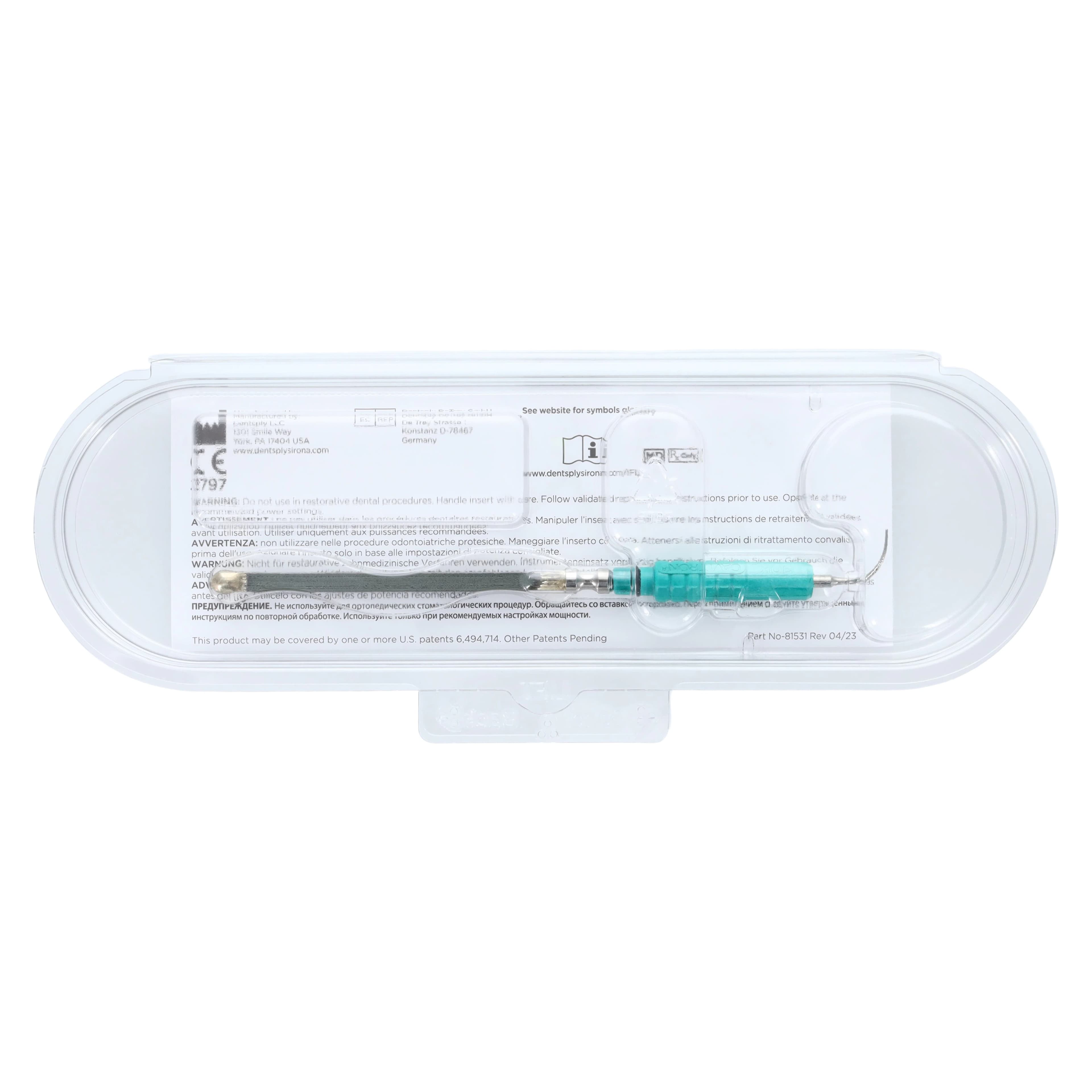 Cavitron FSI-SLI 10L Focused Spray Slimline Ultrasonic Insert, 30K, Left Curve, Dark Green Grip, 1/Pk, 80396 - Cavitron Ultrasonic Insert, FSI SlimLINE-10, Thin, Left Curve, Green, 30K, 1/Pk, 80396 - Image 1