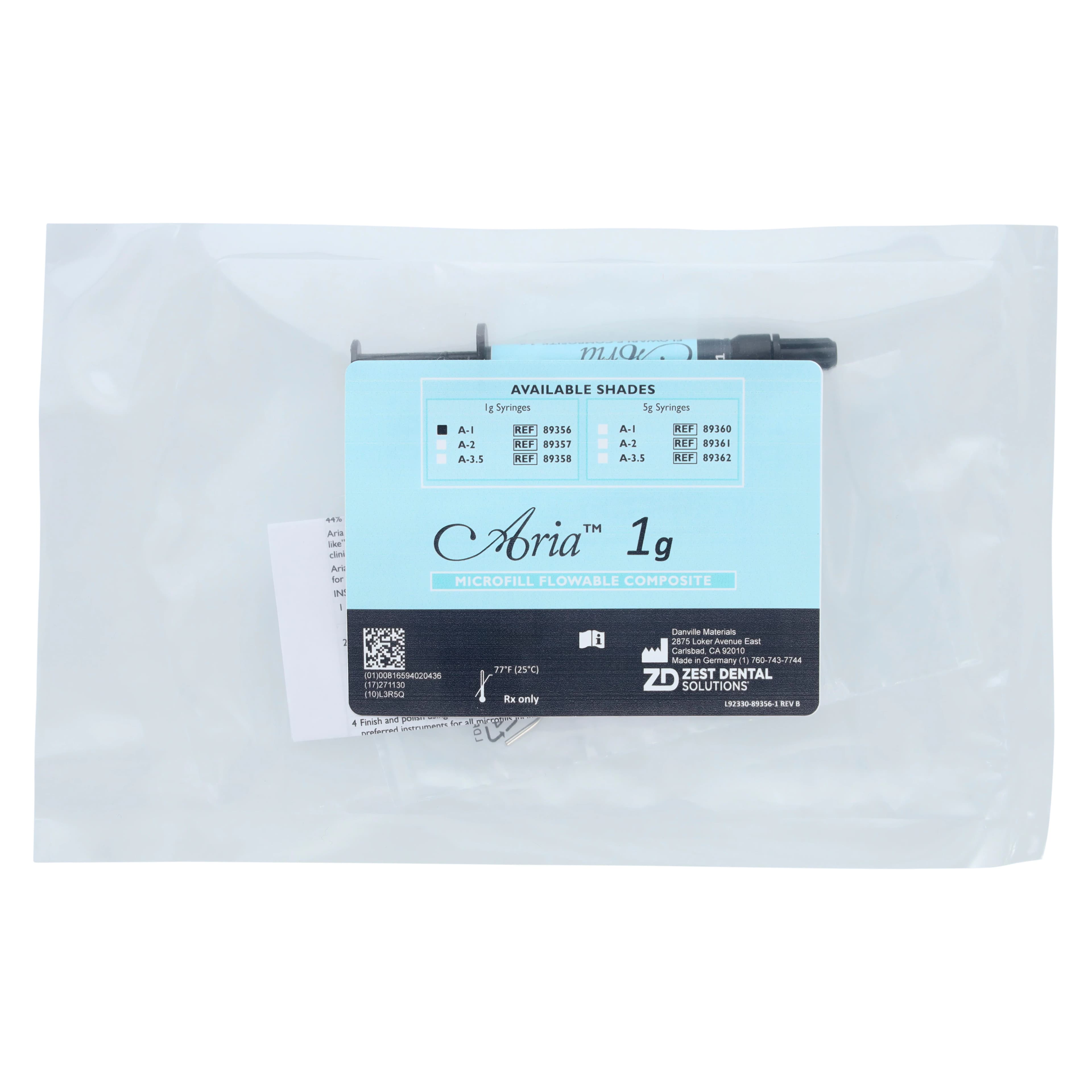 Aria Microfill Flowable Composite Syringe, A1, 1g Automix Dual Syringe Refill thumbnail 3