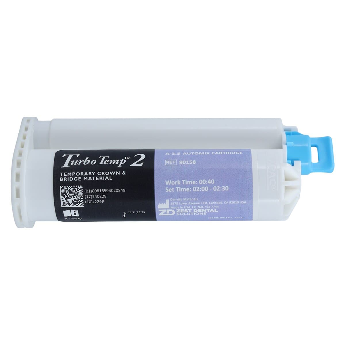 Turbo Temp 2 Provisional Crown & Bridge Material, Bis-Acrylic Self-Cure Temporary, Shade A3.5, 76g Cartridge Refill with 10 Mixing Tips, 90158 thumbnail 3