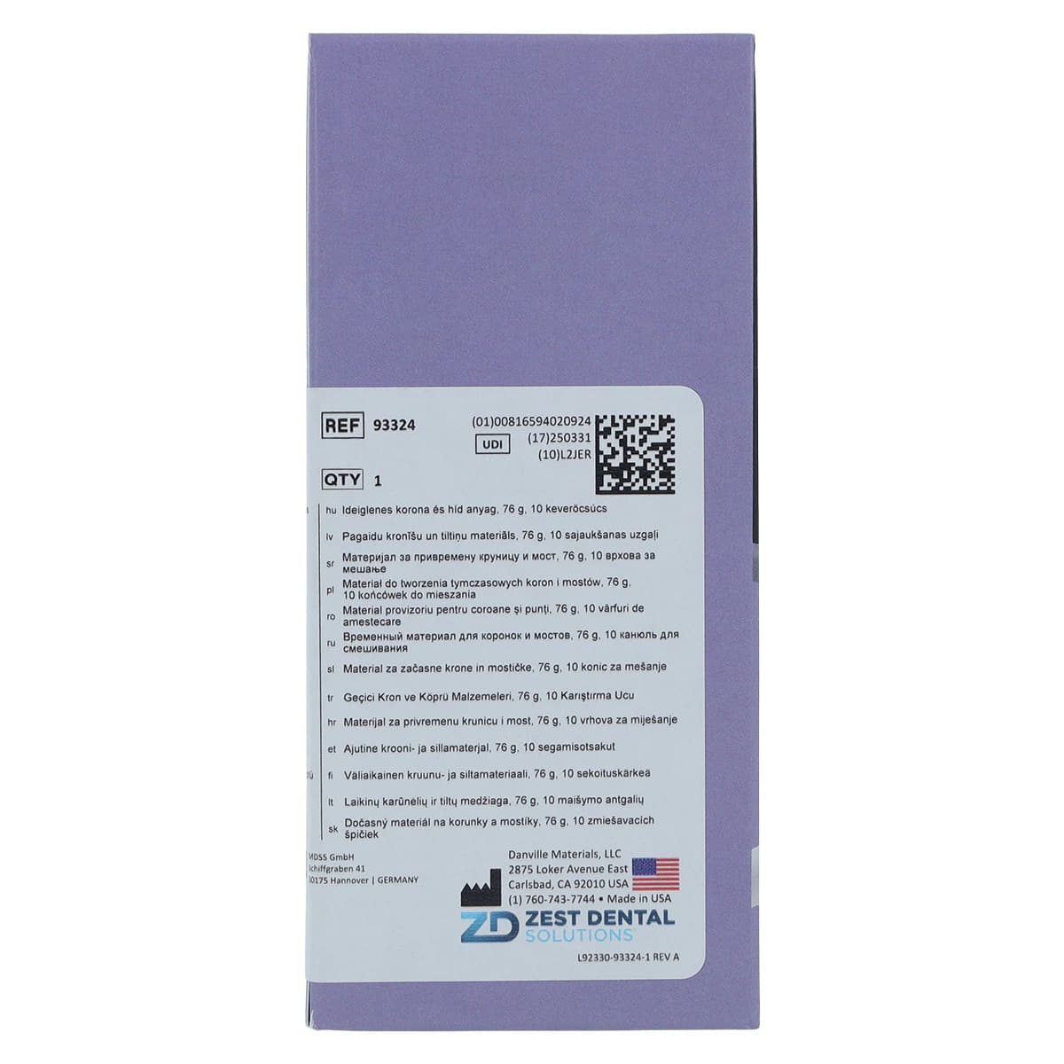 Turbo Temp 3 Temporary Crown & Bridge Material Refill, Shade A2, 10:1 Cartridge, 76 g, 1/Pk, 93324 thumbnail 7